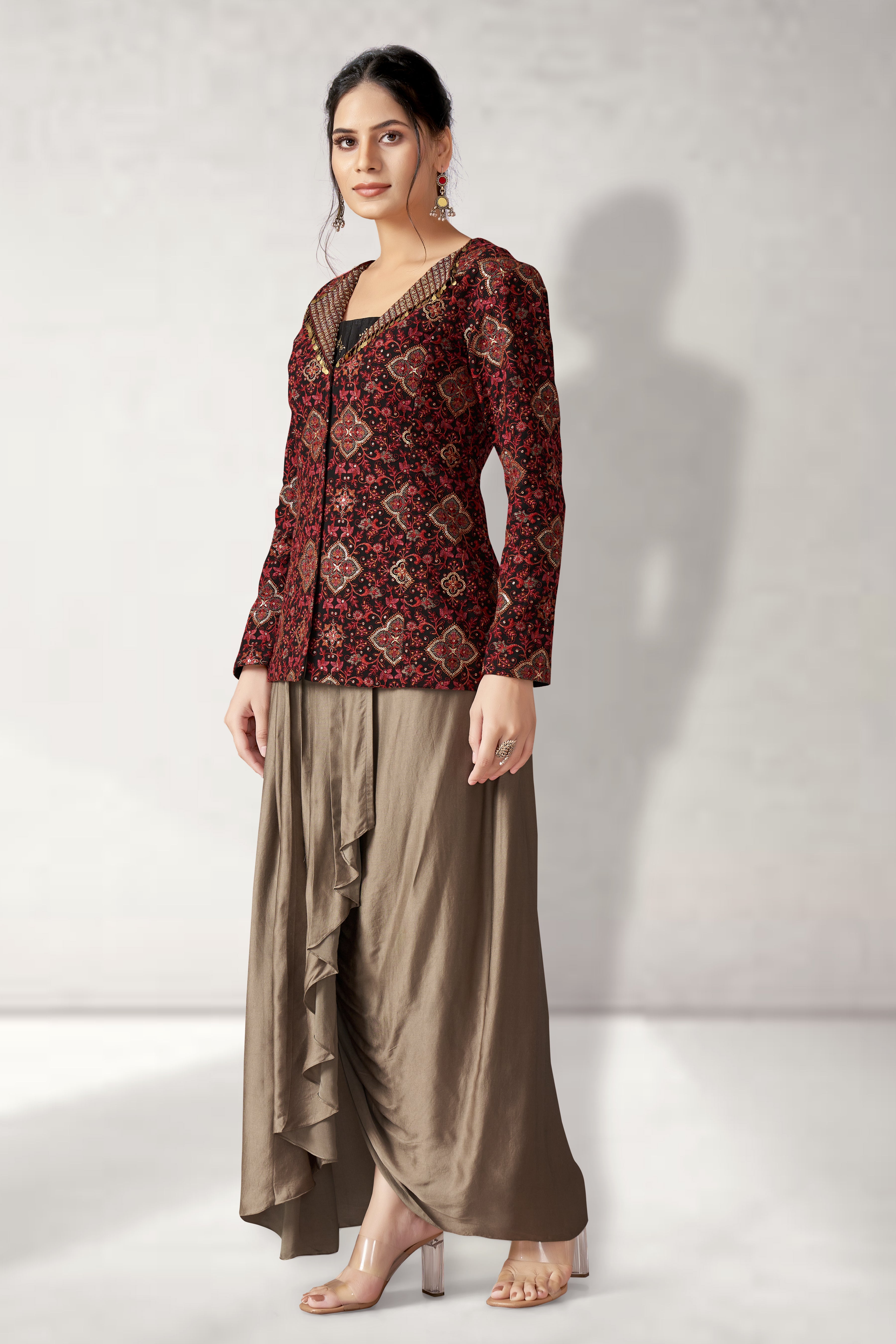 Bazer with Bustier and Drape Skirt