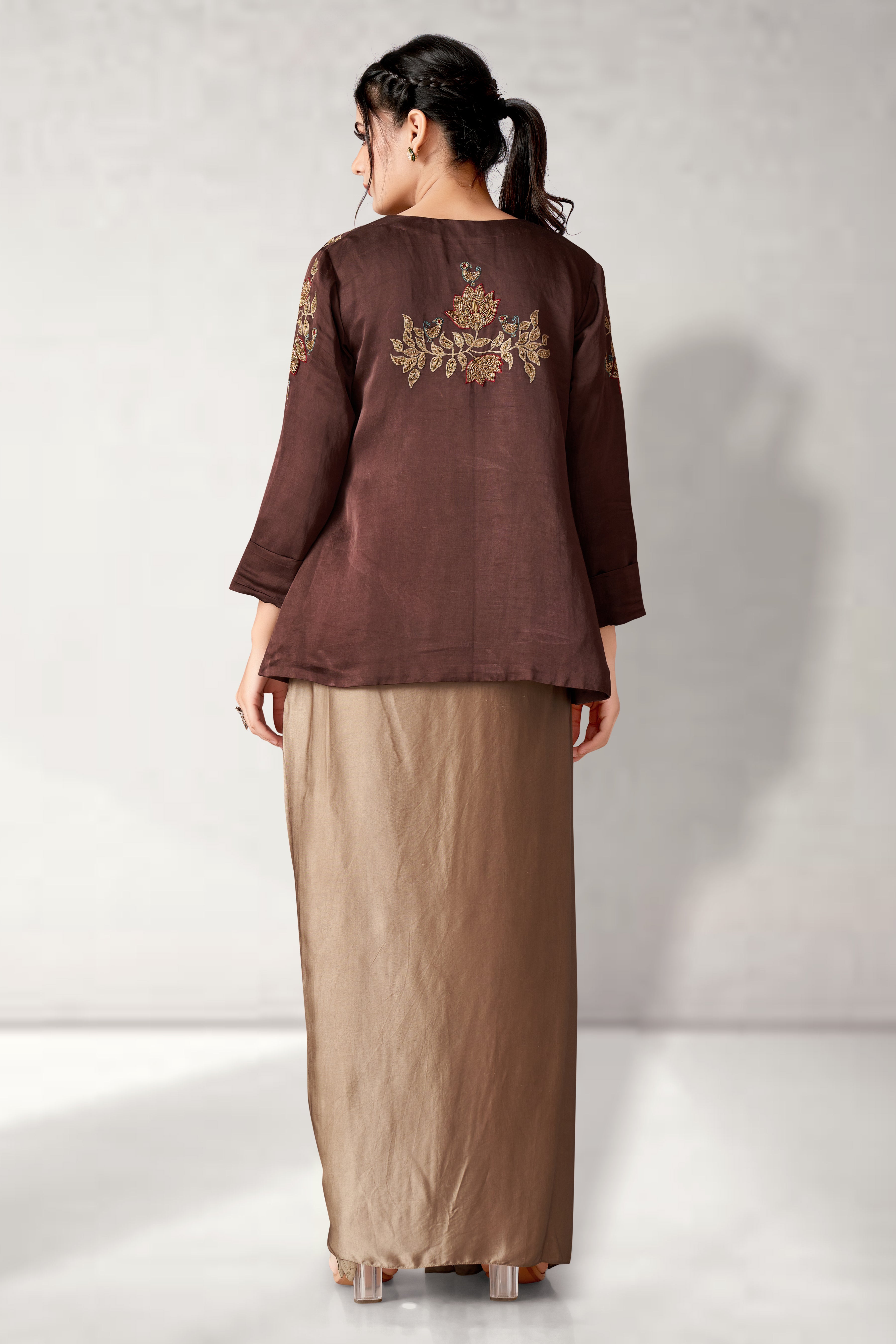 Jacket with Bustier and drape skirt