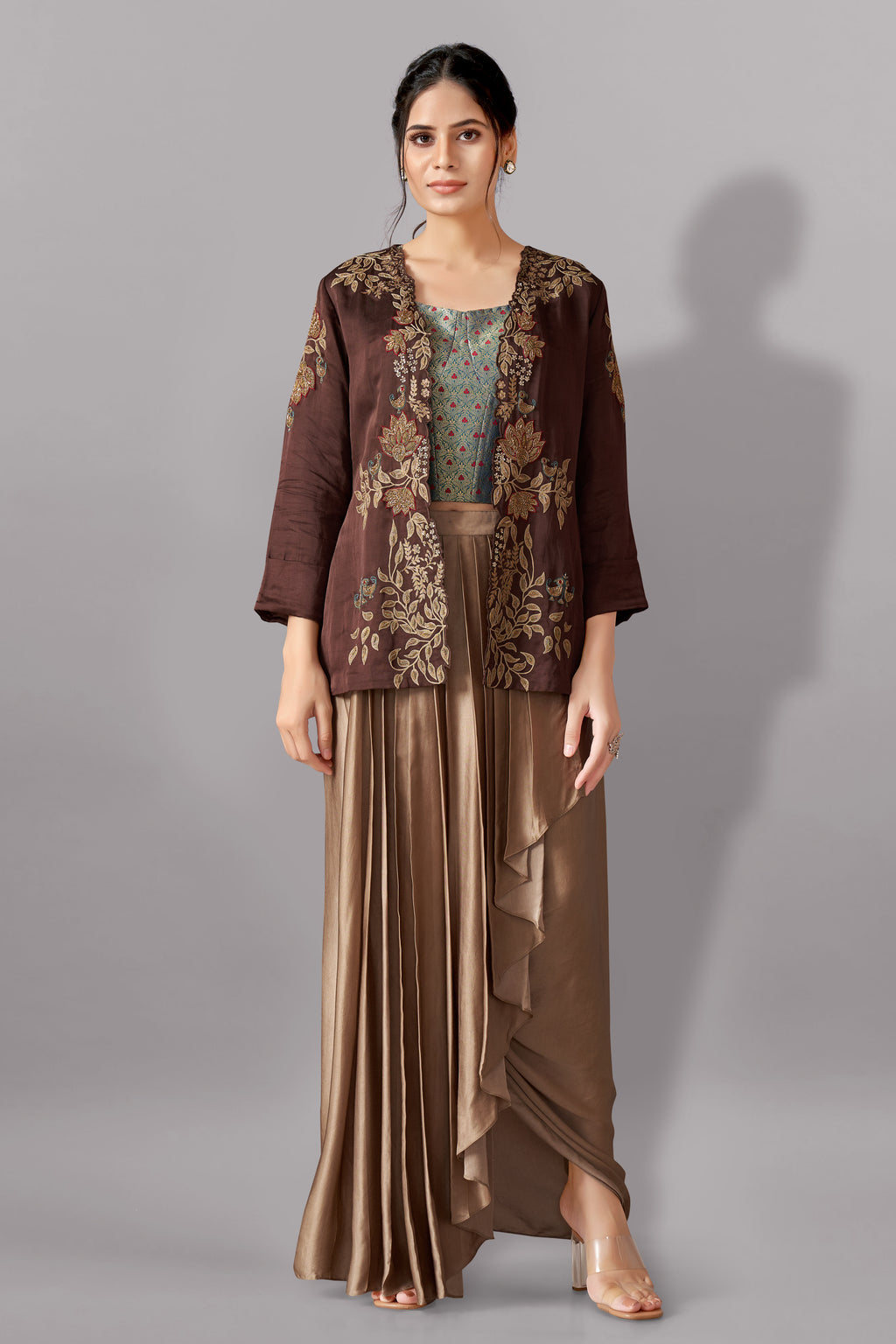 Jacket with Bustier and drape skirt