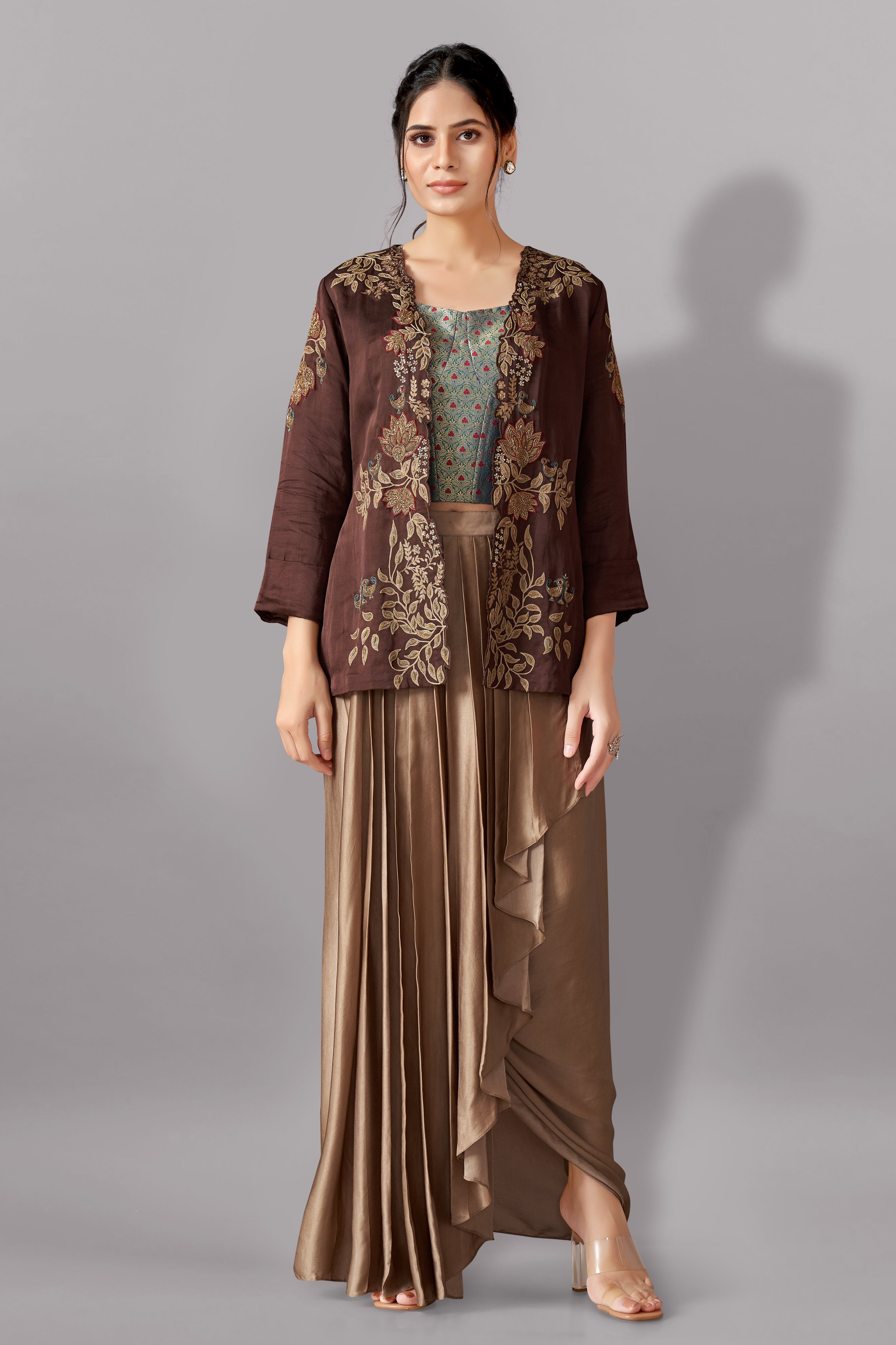 Jacket with Bustier and drape skirt