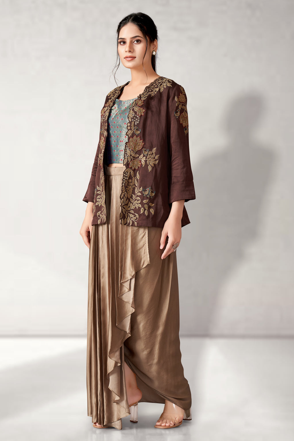 Jacket with Bustier and drape skirt