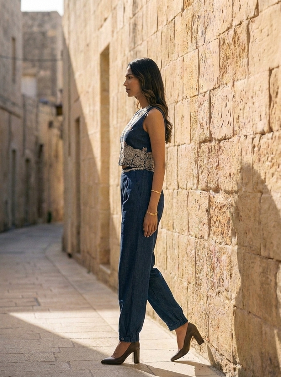 DENIM JACKET WITH PANT