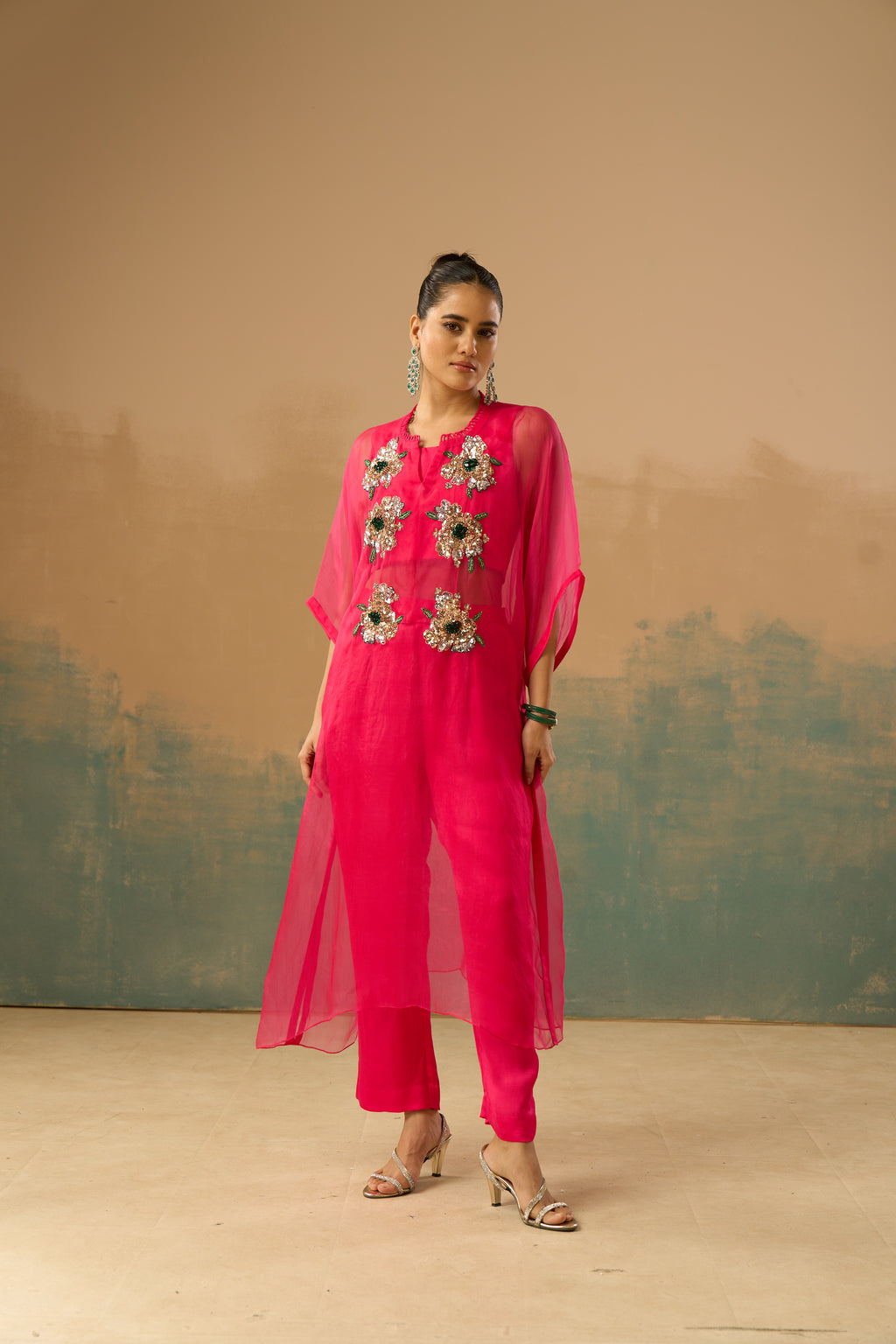 Organza jacket with pants