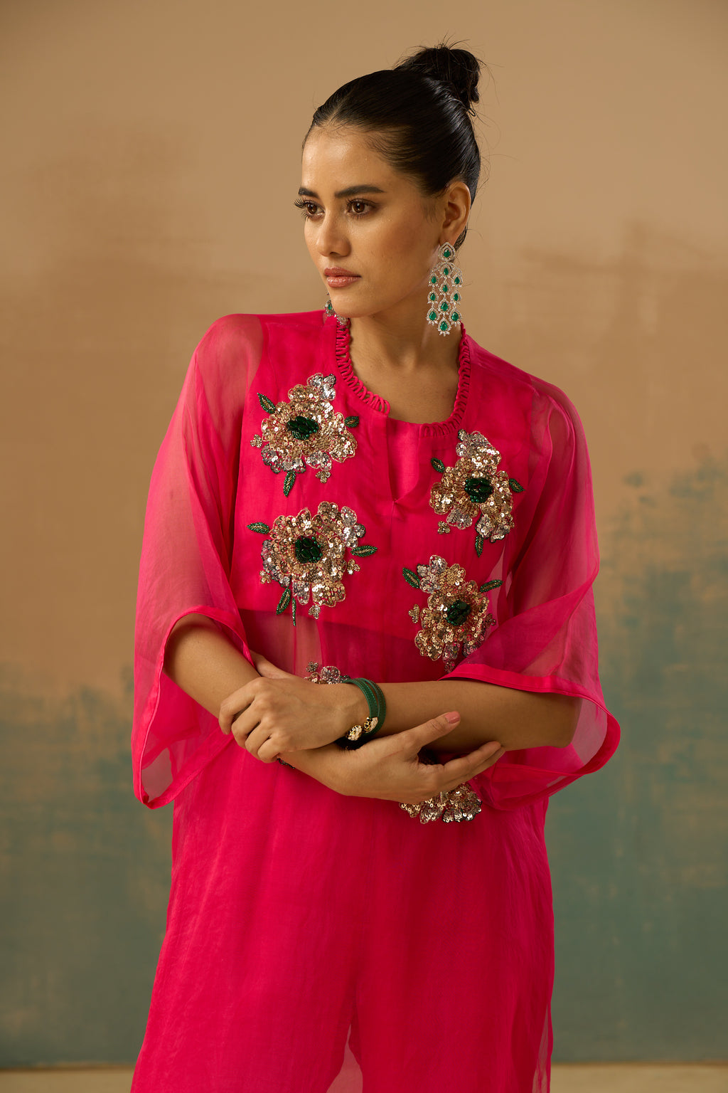 Organza jacket with pants