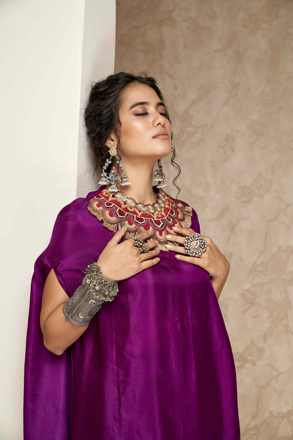 Triangular Cape with Dhoti Pants