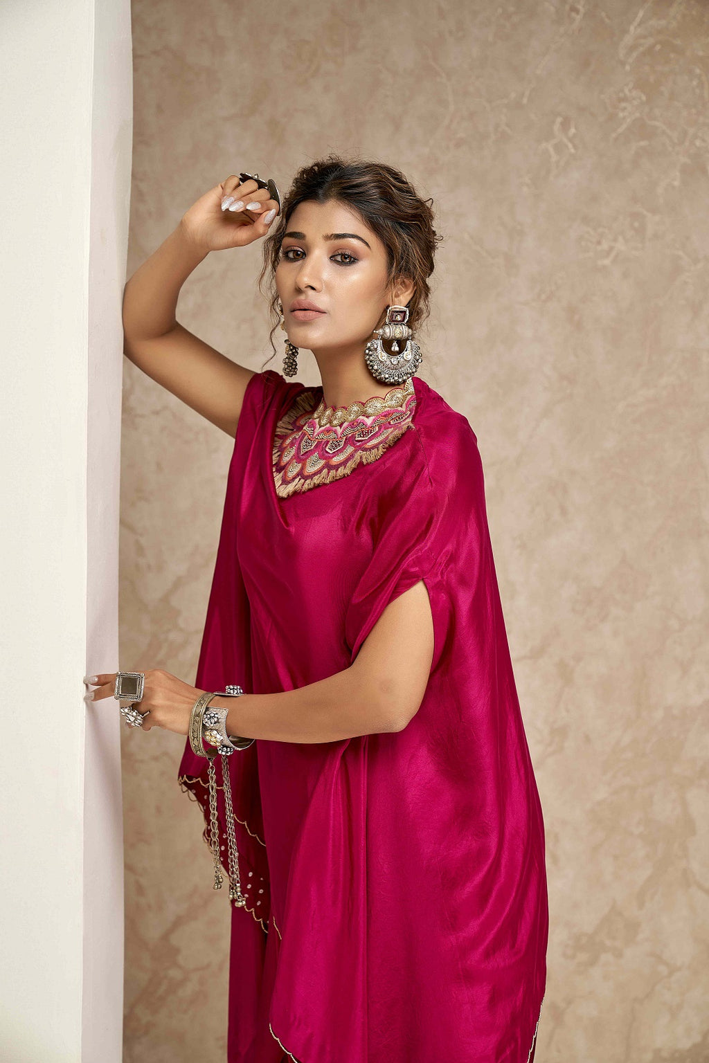 Triangular Cape with Dhoti Pants