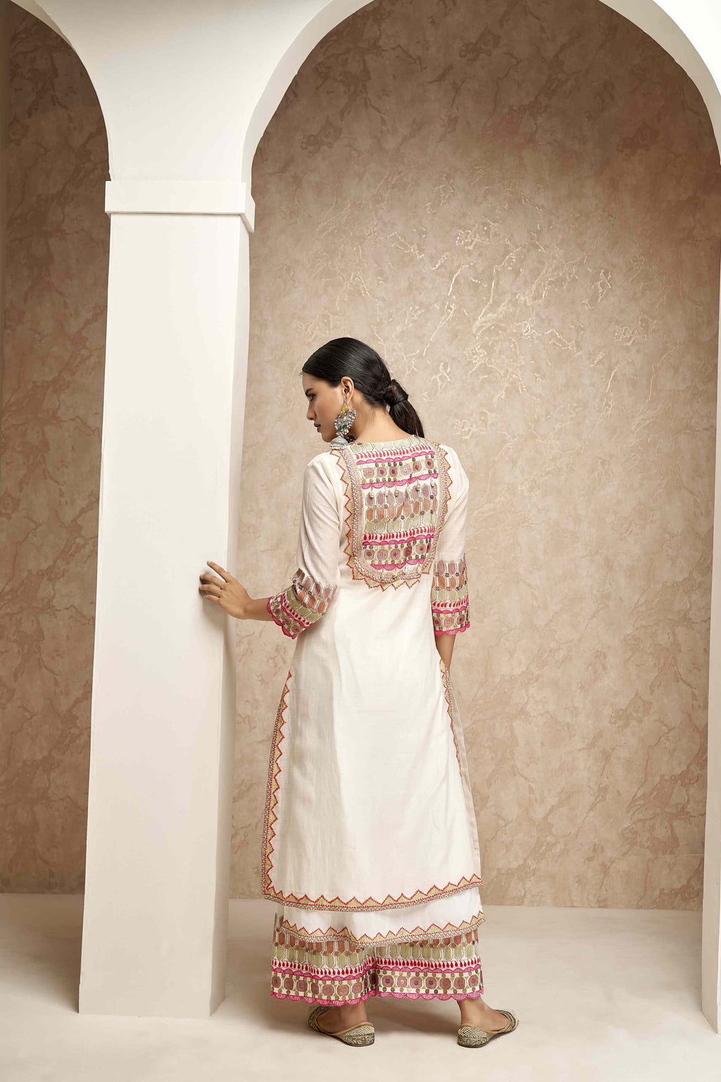 Chanderi Kurta with Cotton Pajama, Inner, and Dupatta