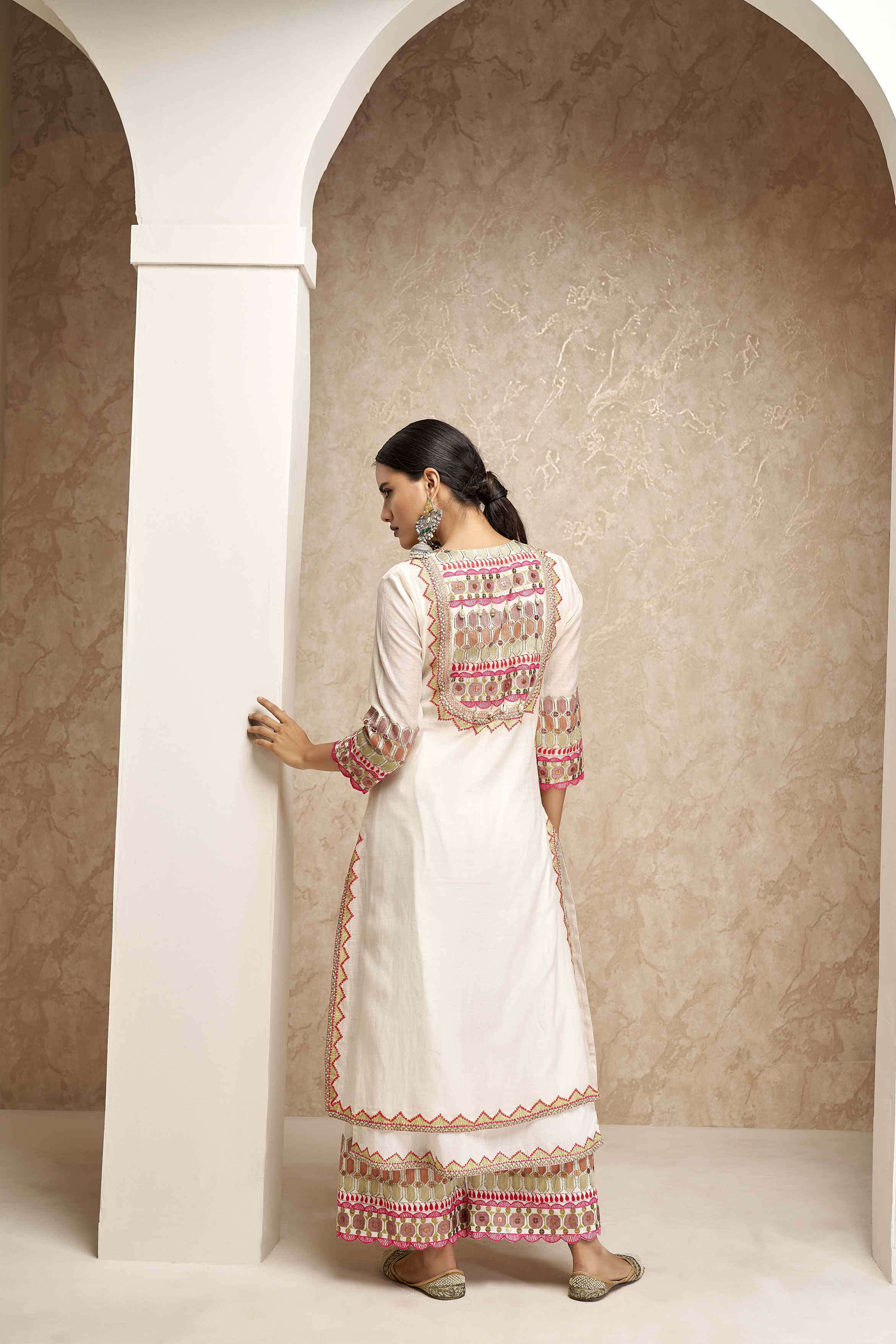 Chanderi Kurta with Cotton Pajama, Inner, and Dupatta