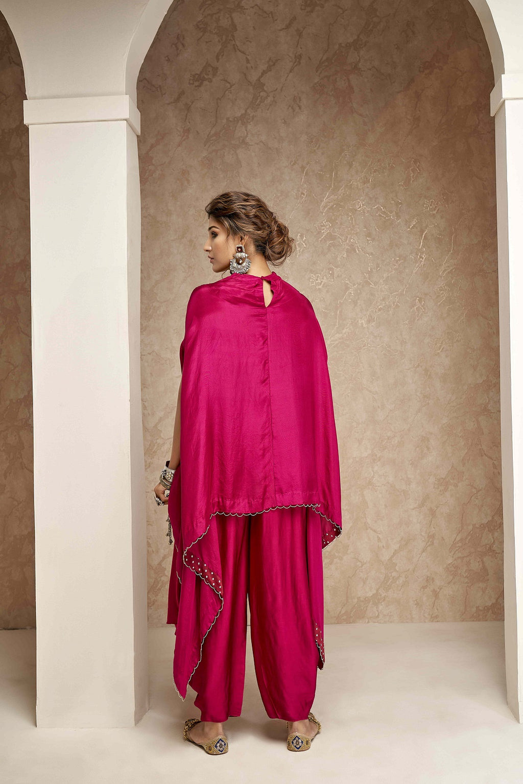 Triangular Cape with Dhoti Pants