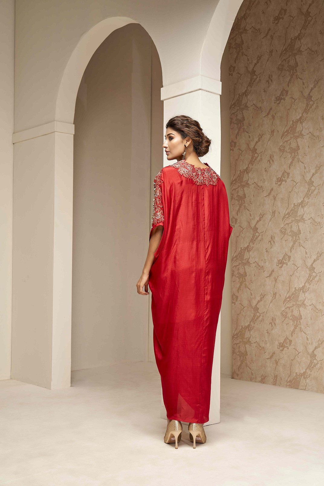 Kaftan with Center Front Drawstring