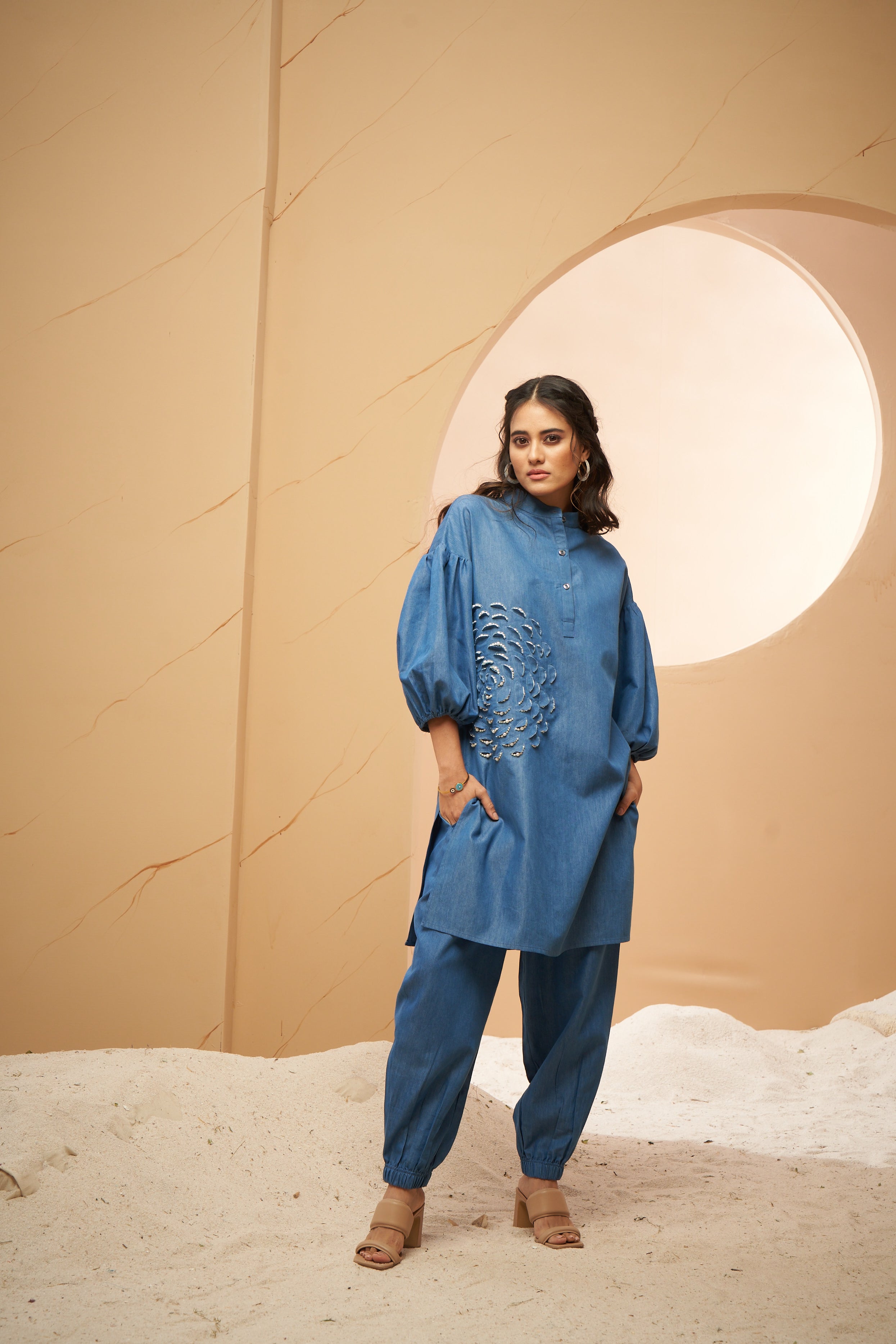 Denim kurta set