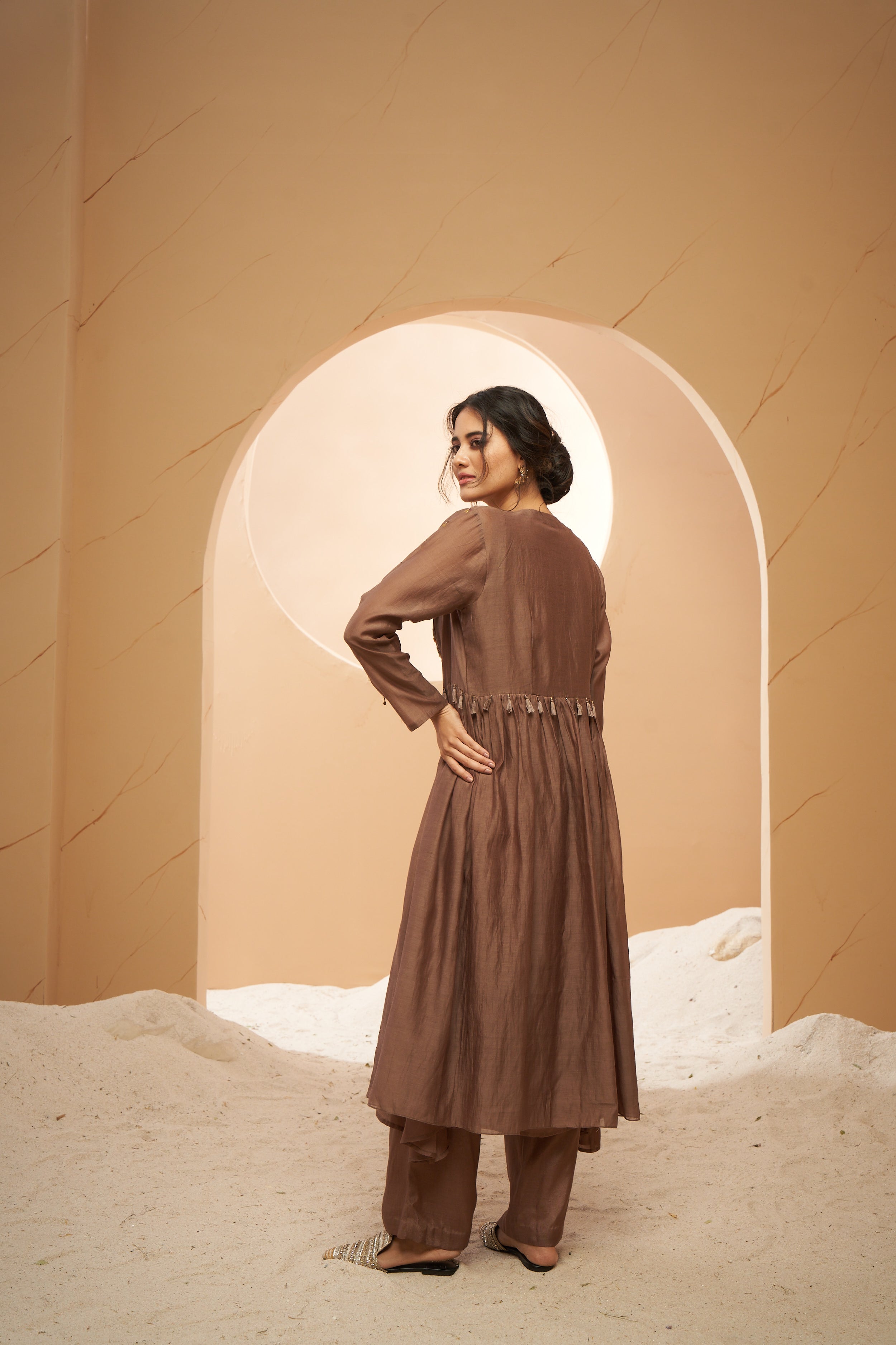 Chanderi jacket set