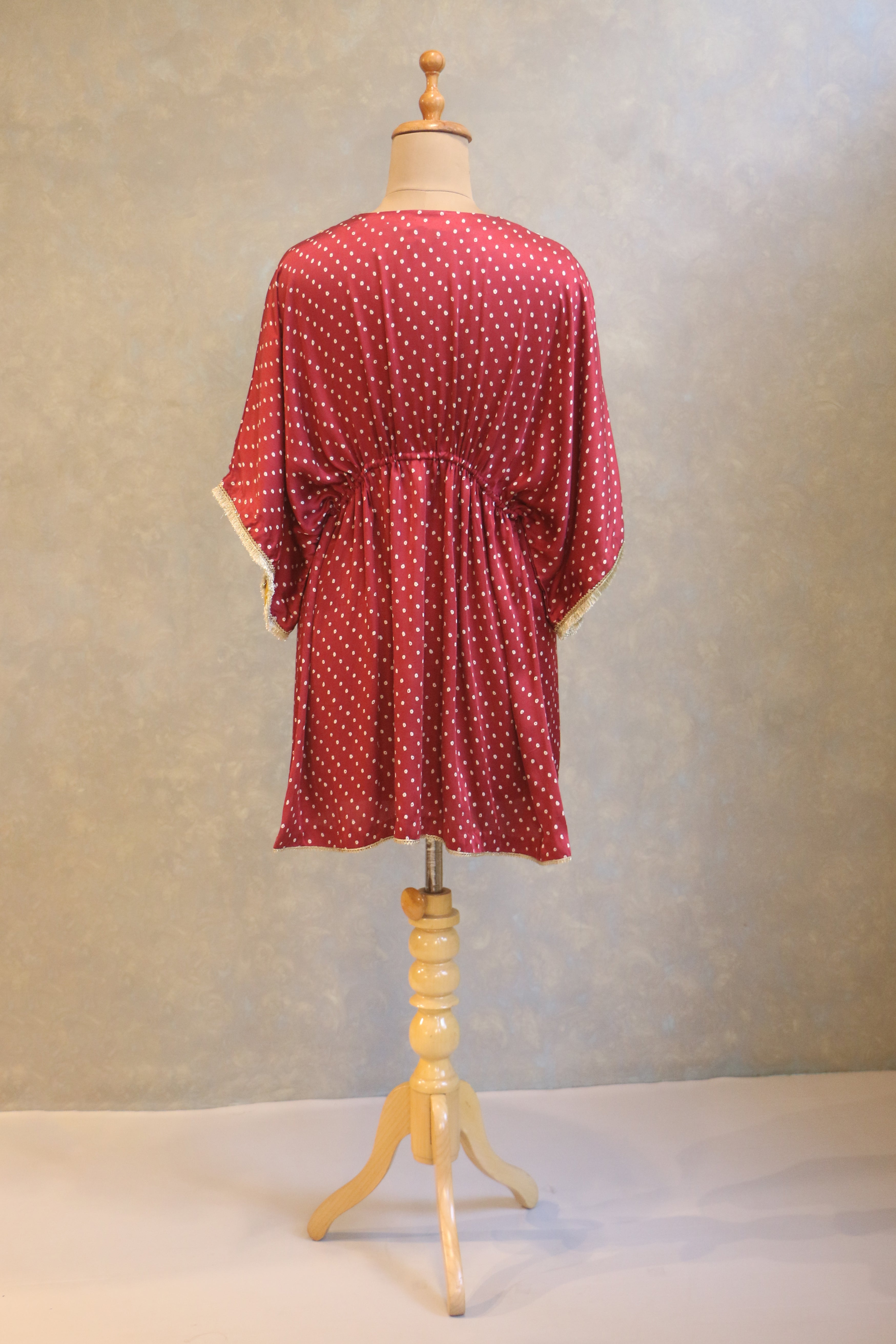 Maroon Bandhej Tunic Set