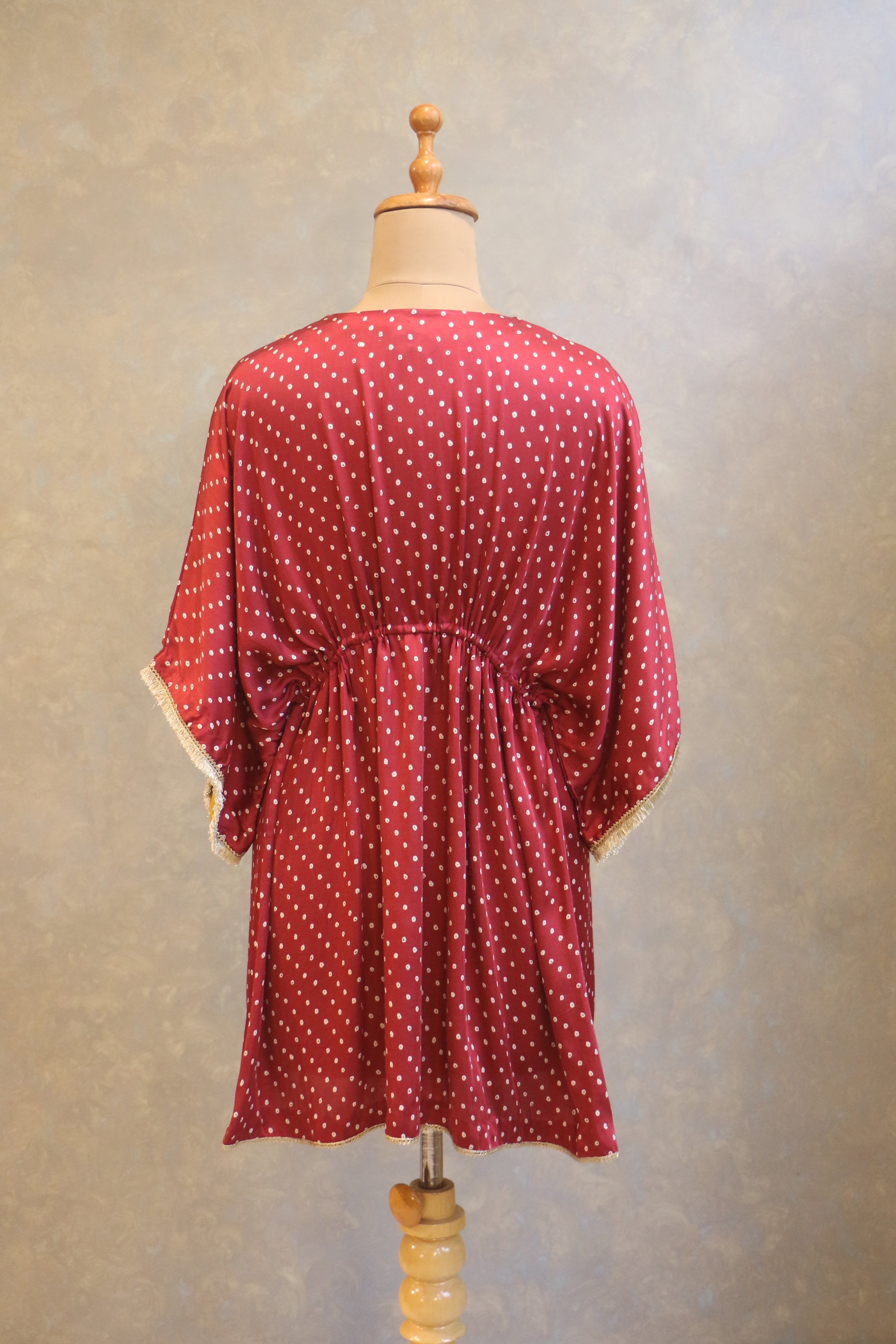 Maroon Bandhej Tunic Set