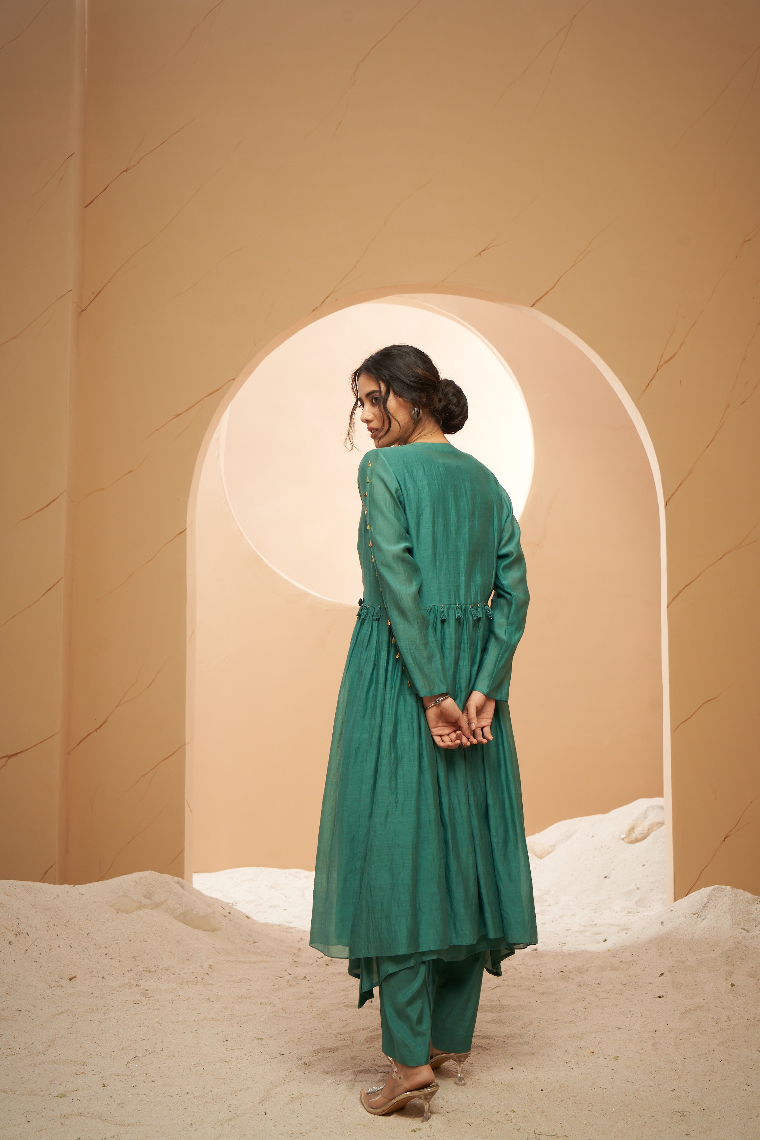 Chanderi jacket set