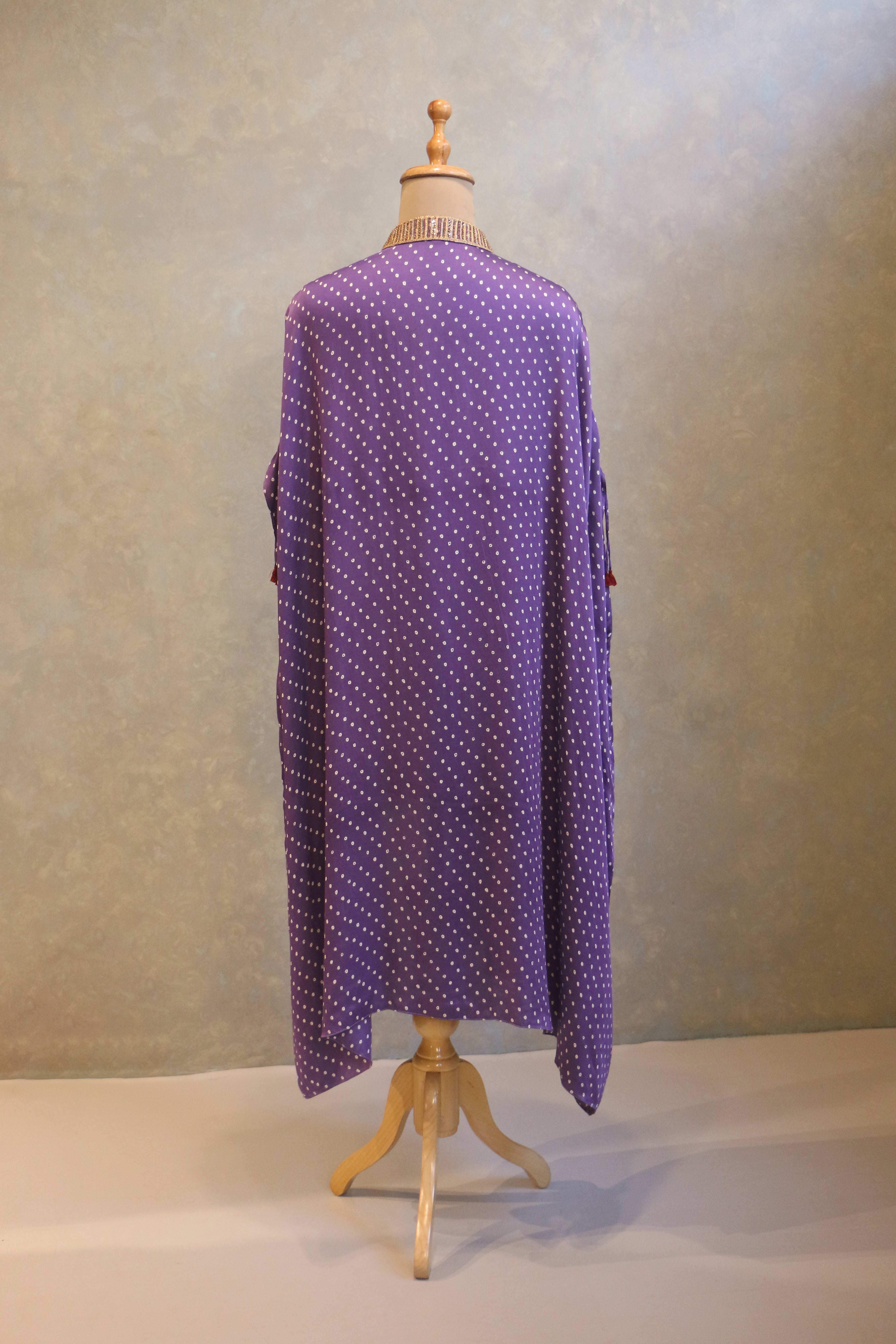 Purple Bandhej Cape