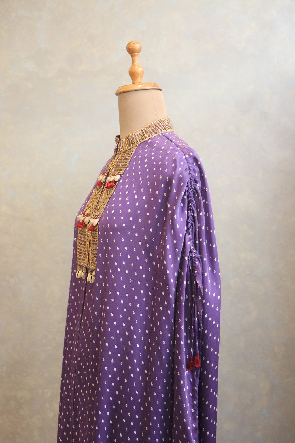 Purple Bandhej Cape
