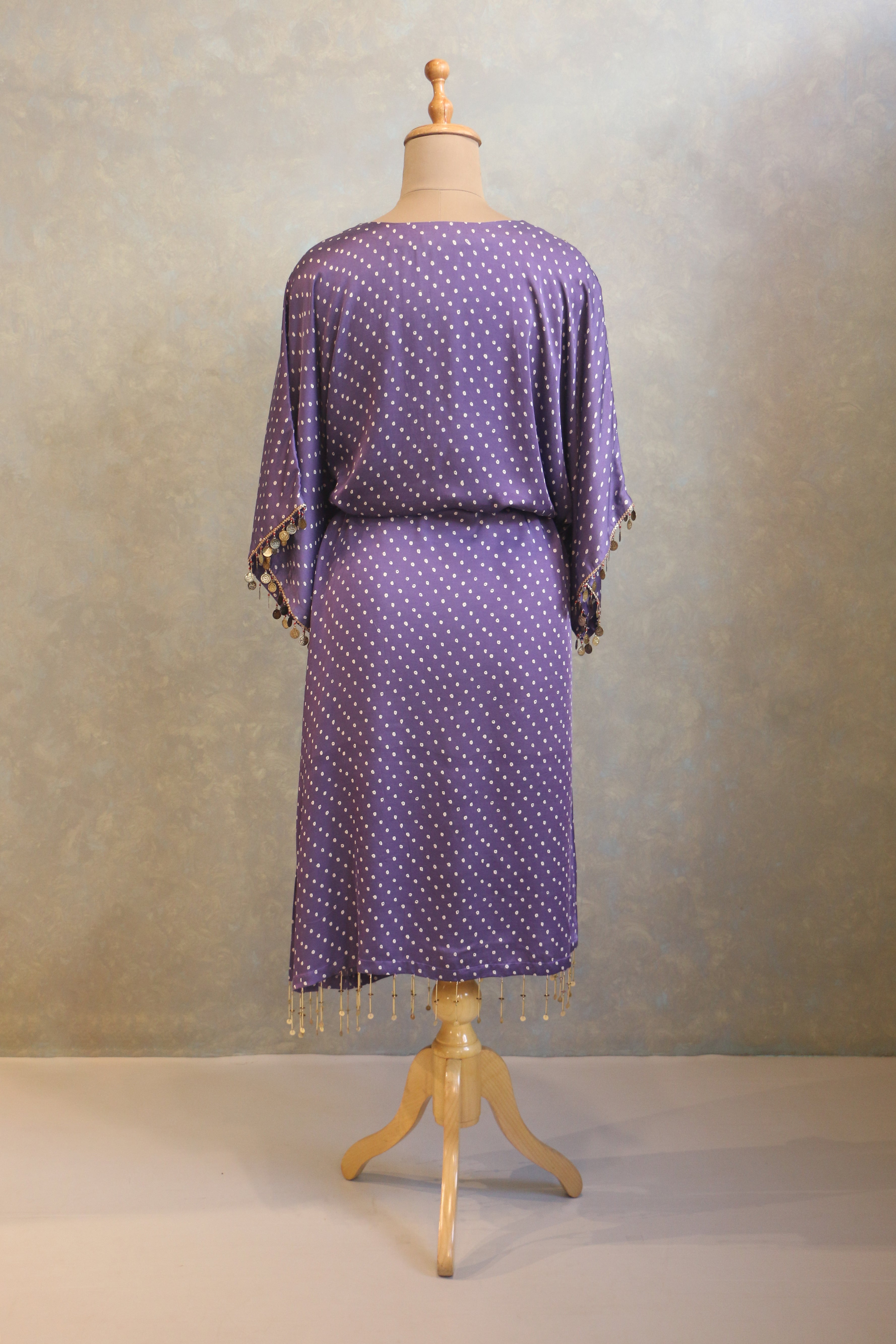 Purple Bandhej Kaftan