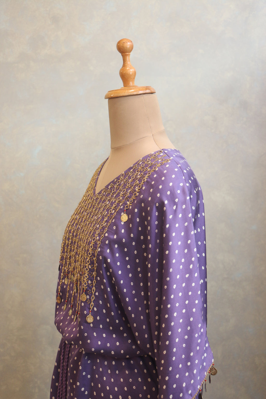 Purple Bandhej Kaftan