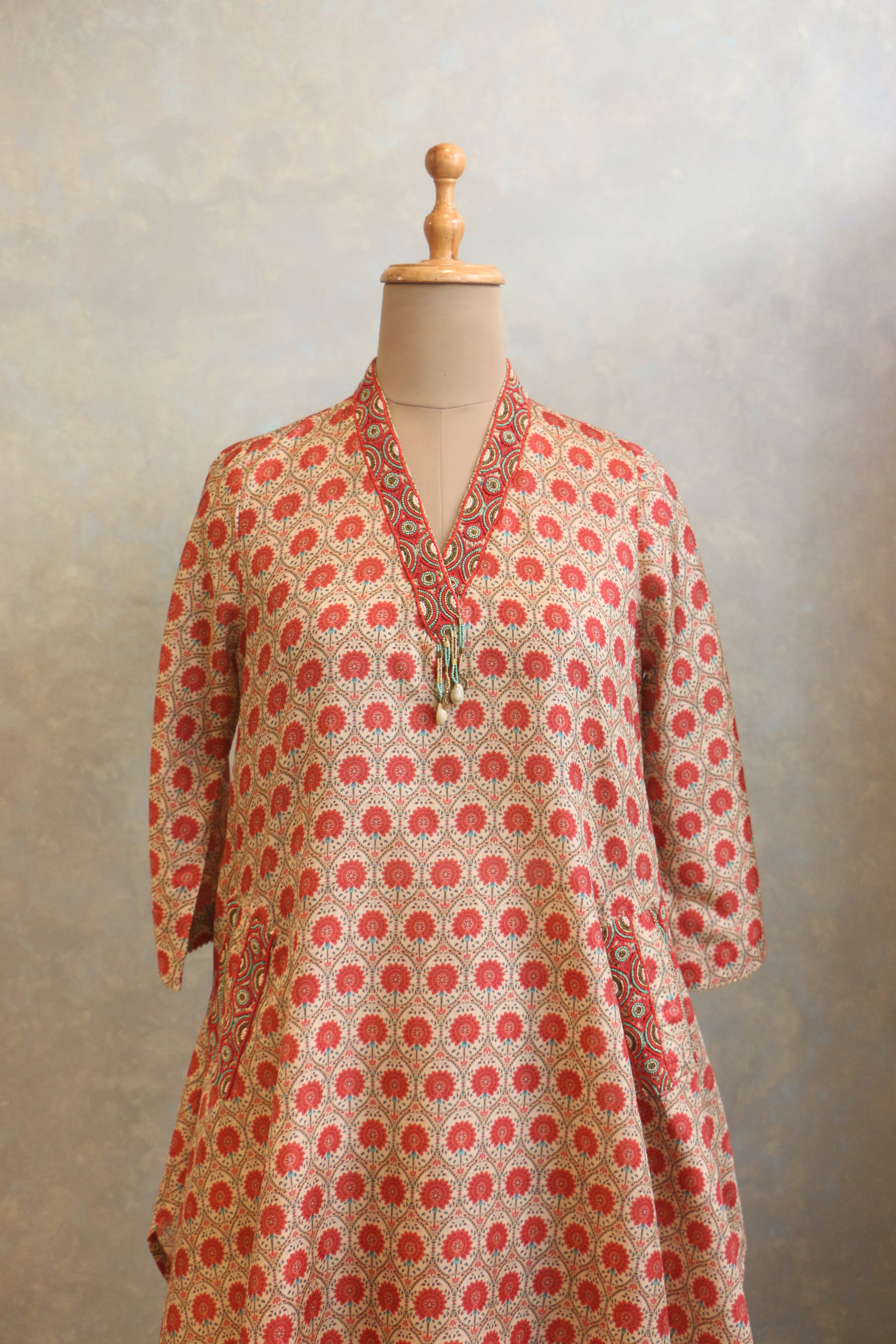 Embellished Neck Tunic Set