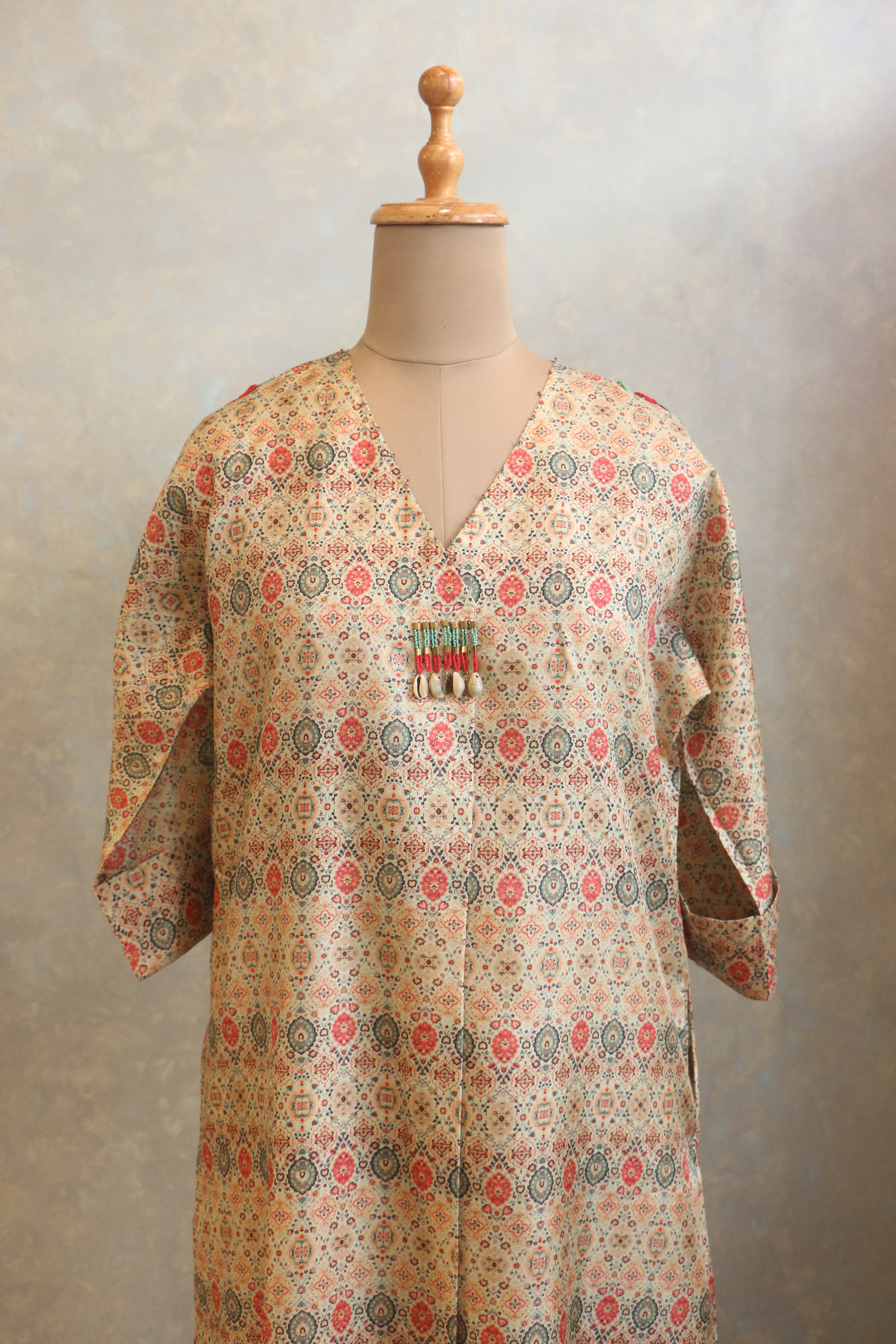 Lightly Embellished Neck Tunic
