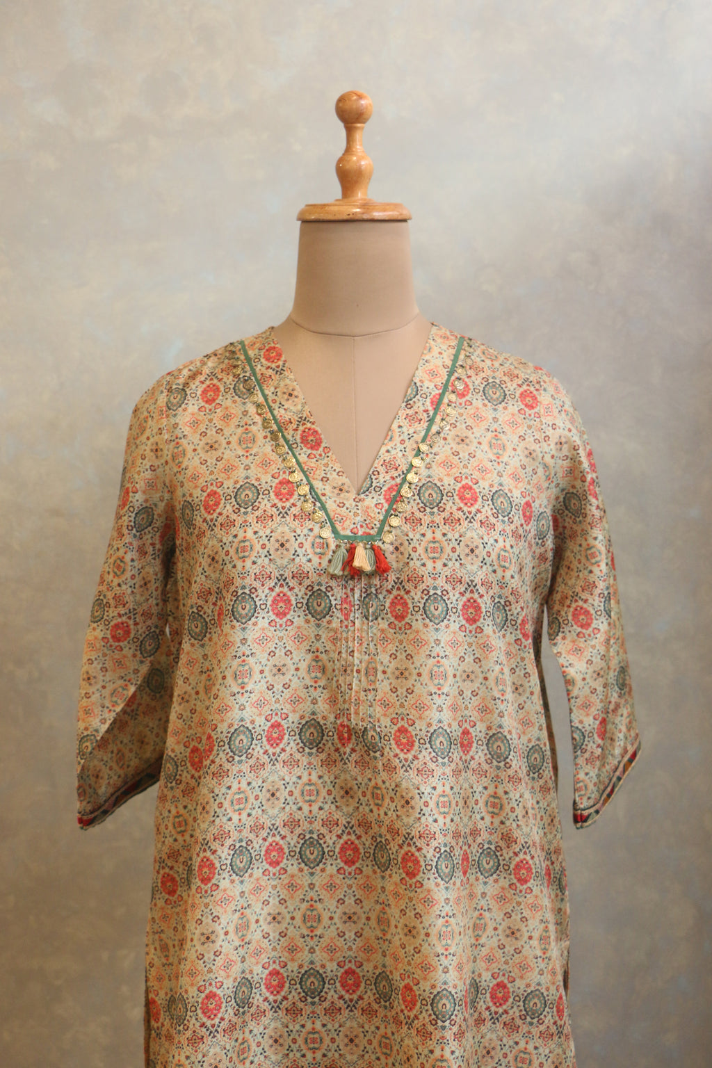 Lightly Embellished Neck Tunic