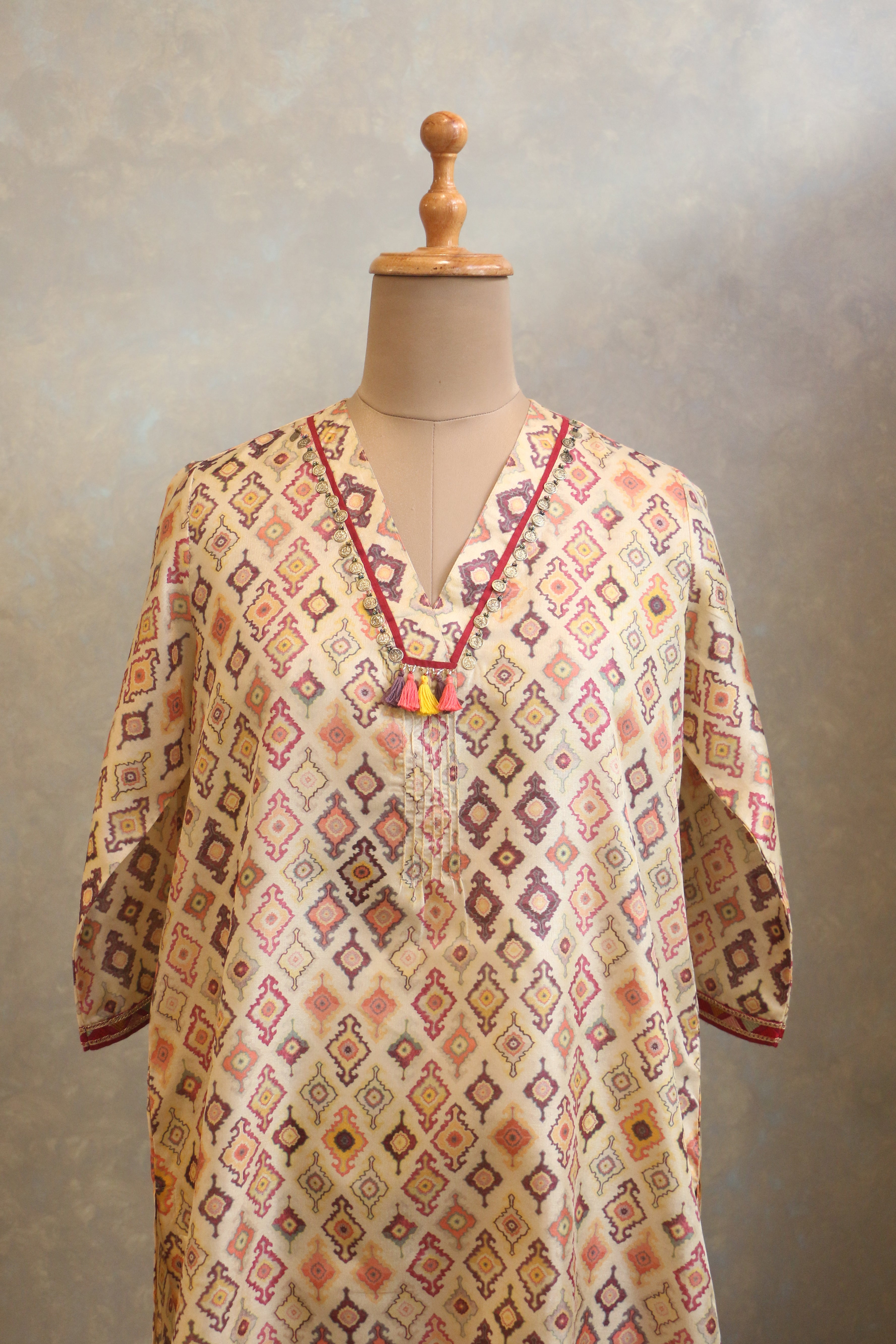 Lightly Embellished Neck Tunic