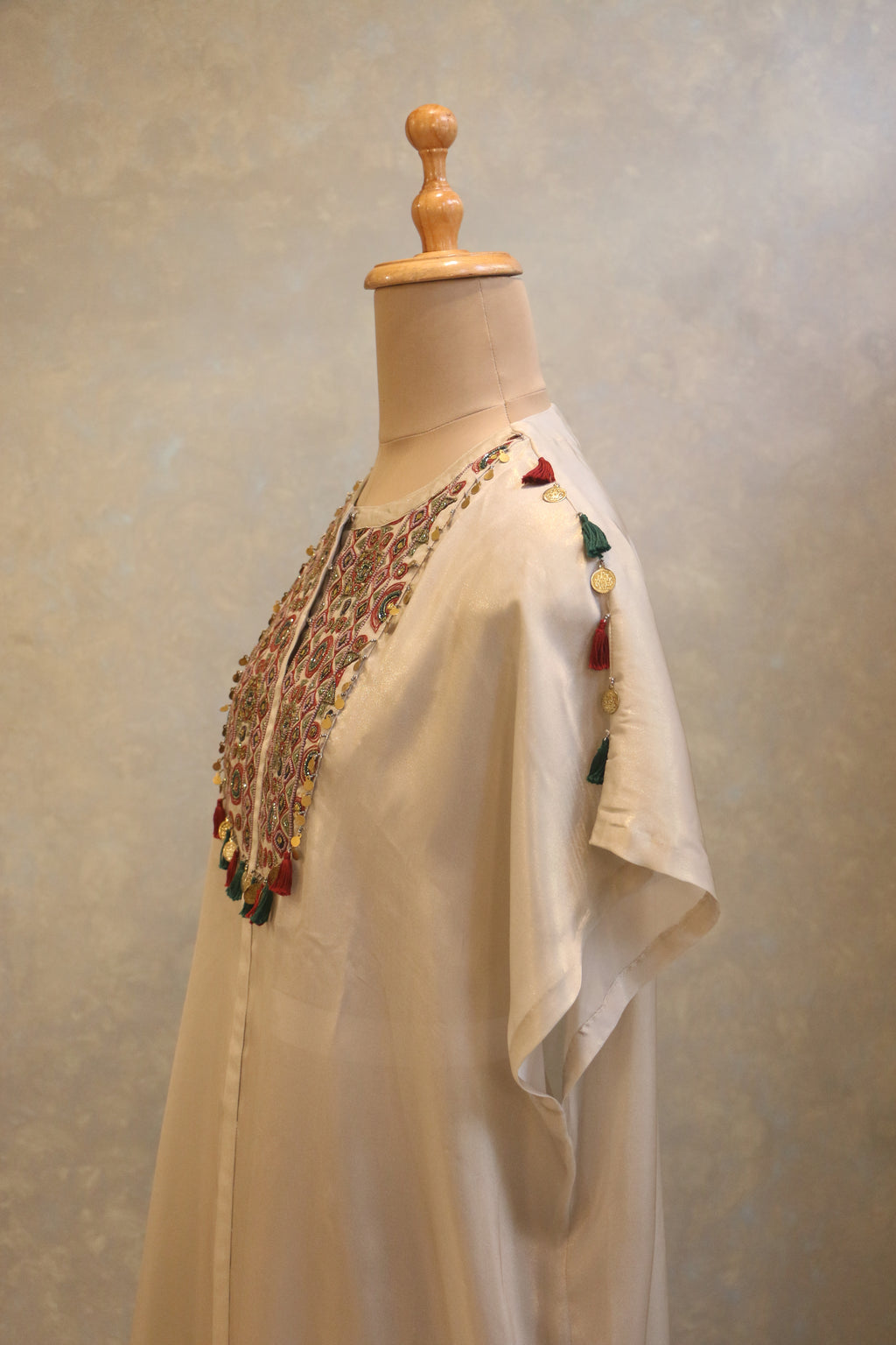 Heavy Embellished Neck Kaftan