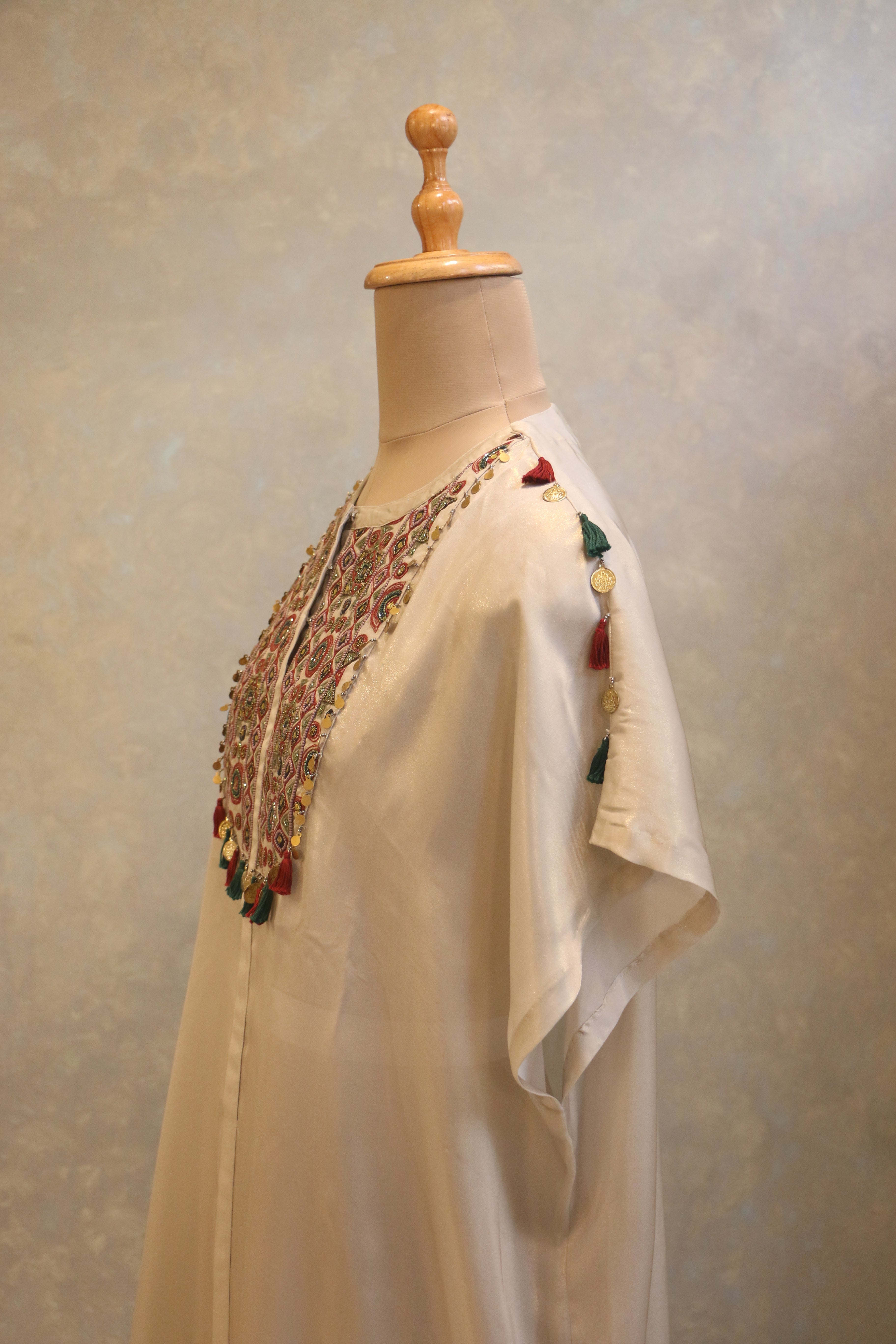 Heavy Embellished Neck Kaftan