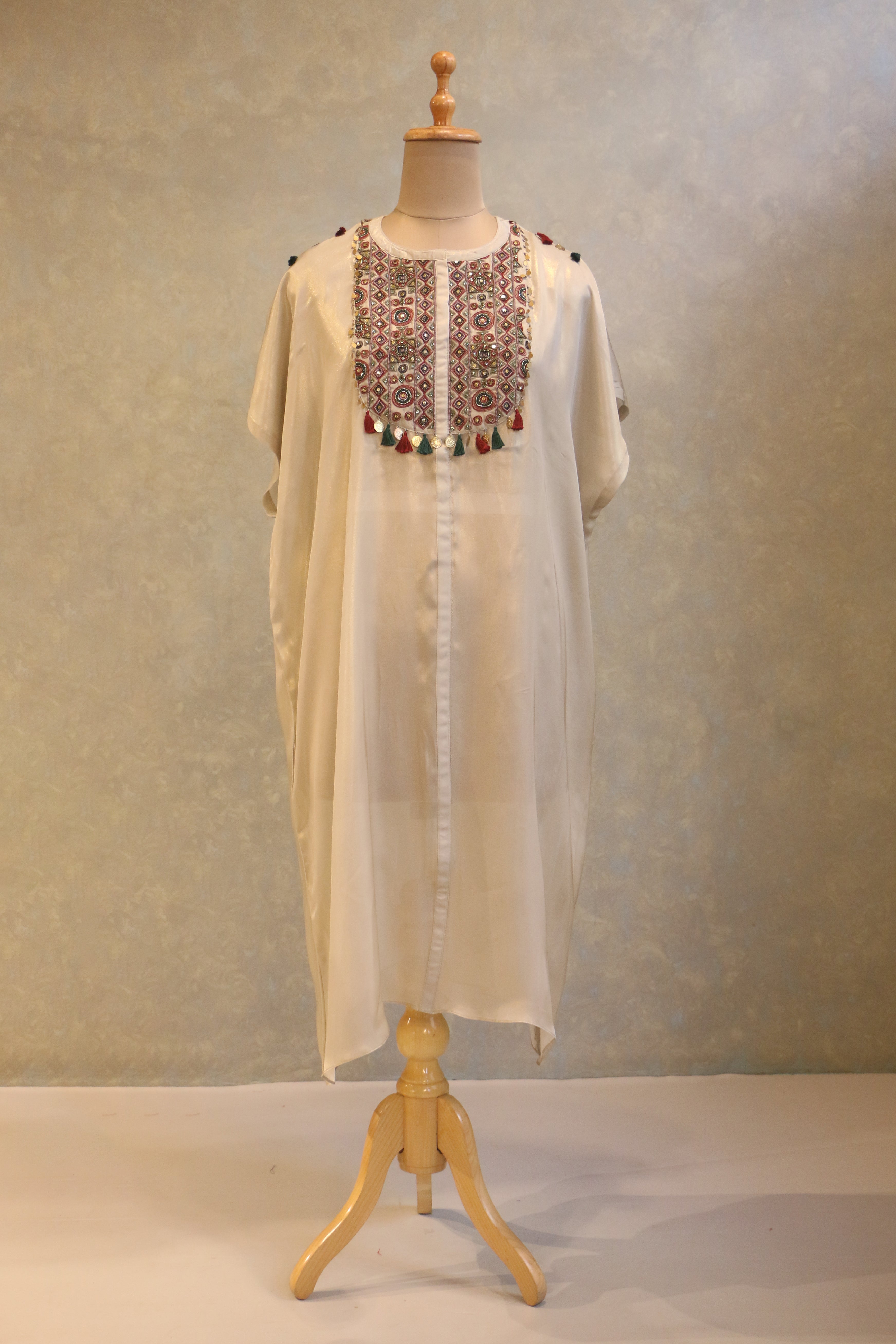 Heavy Embellished Neck Kaftan