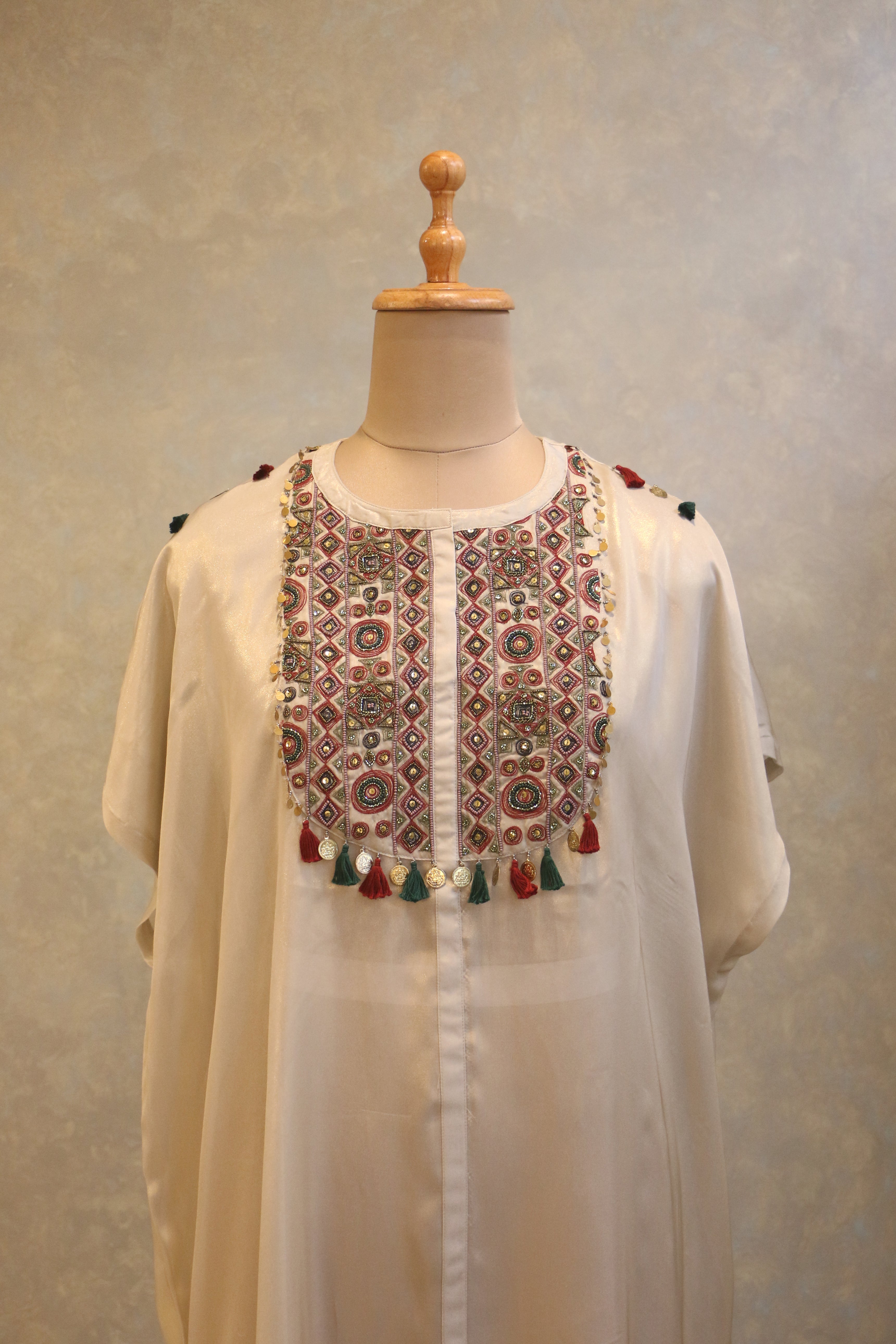 Heavy Embellished Neck Kaftan