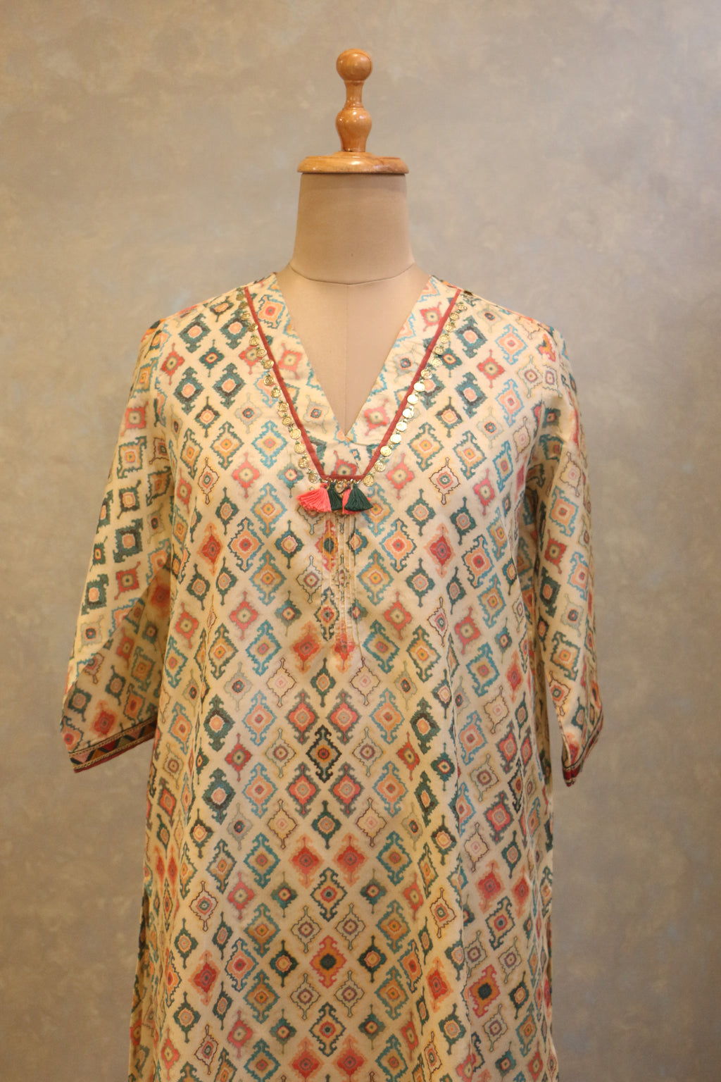 Lightly Embellished Neck Tunic