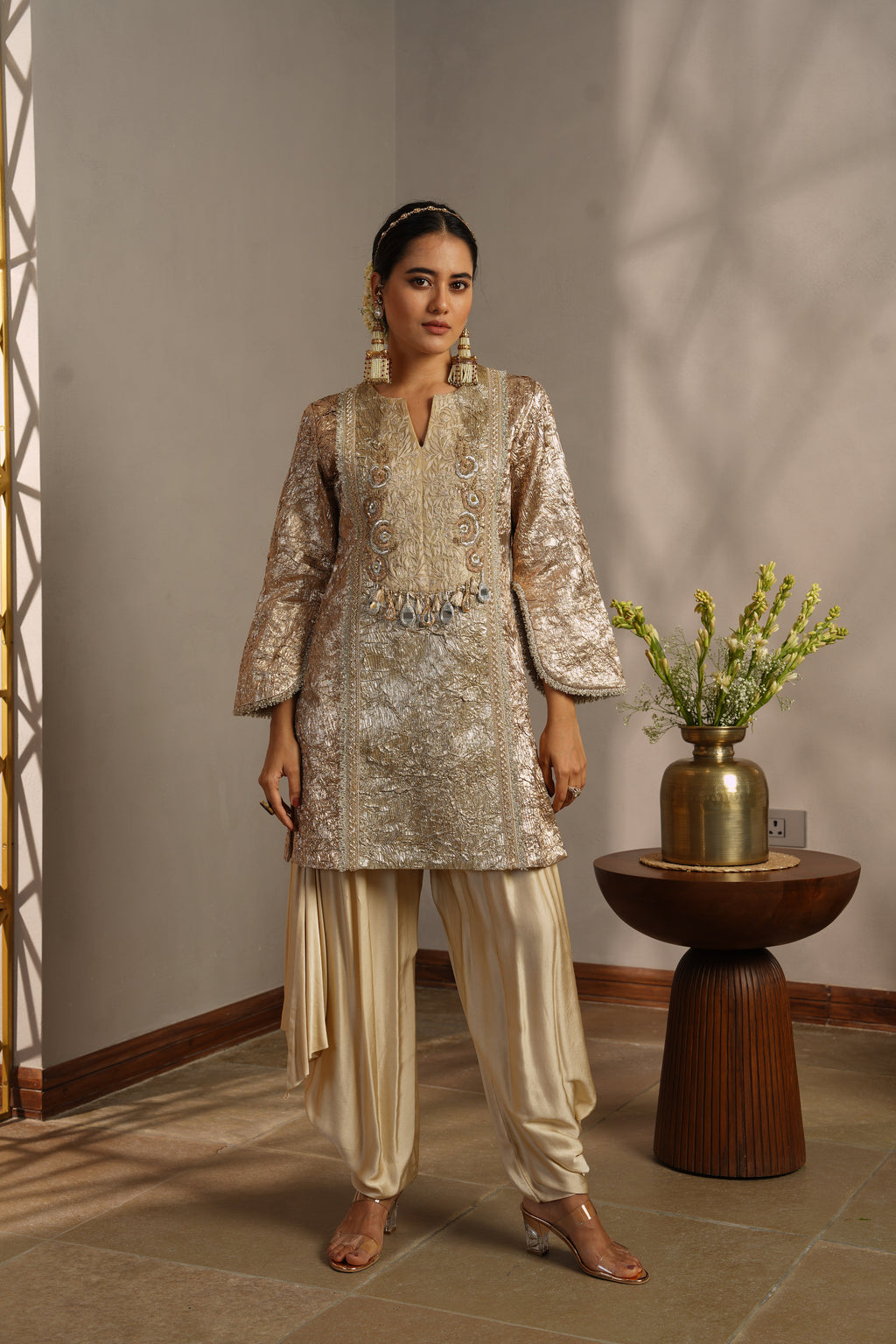 Kurta with dhoti bottoms