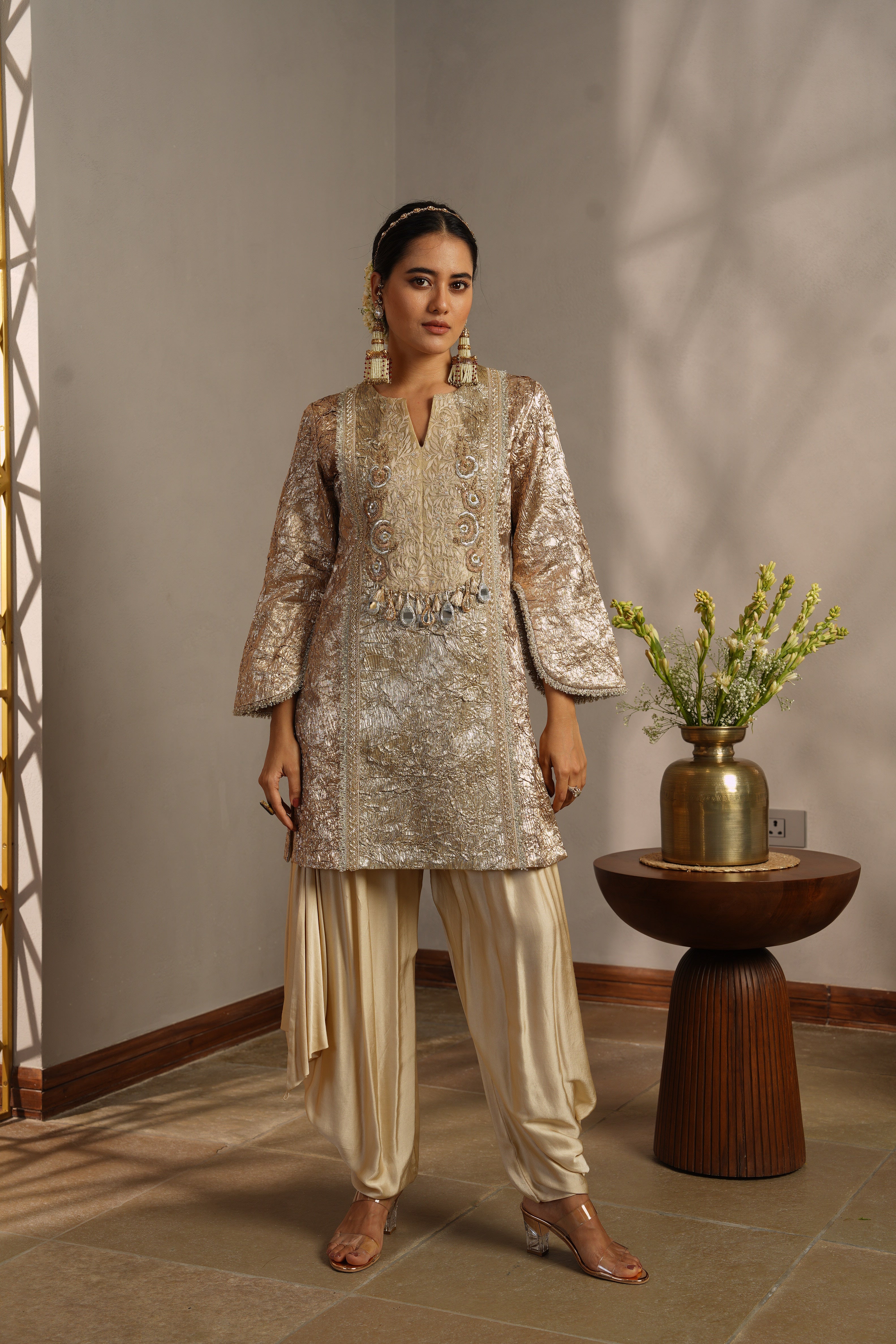 Kurta with dhoti bottoms