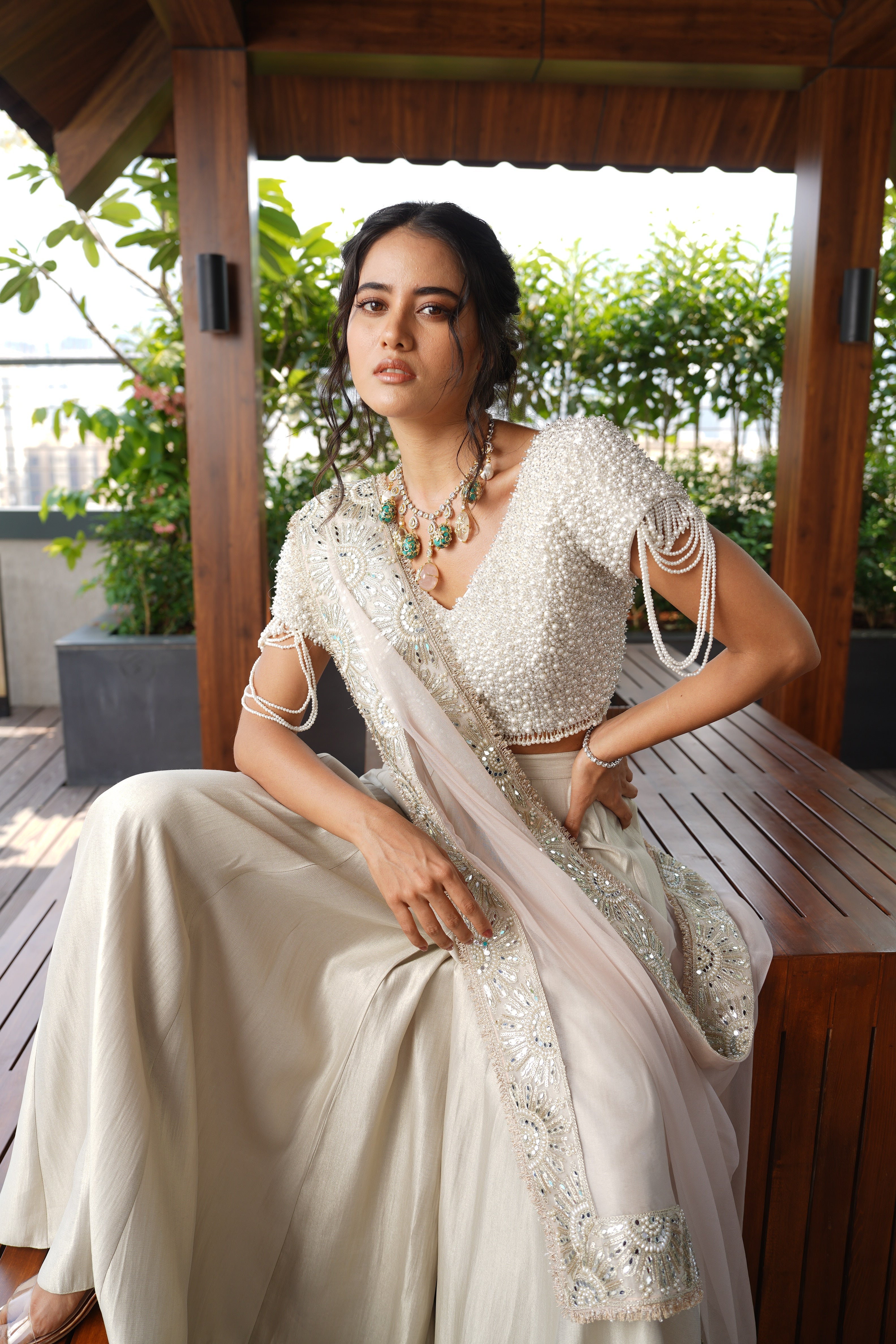Tissue Sharara and embellished dupatta