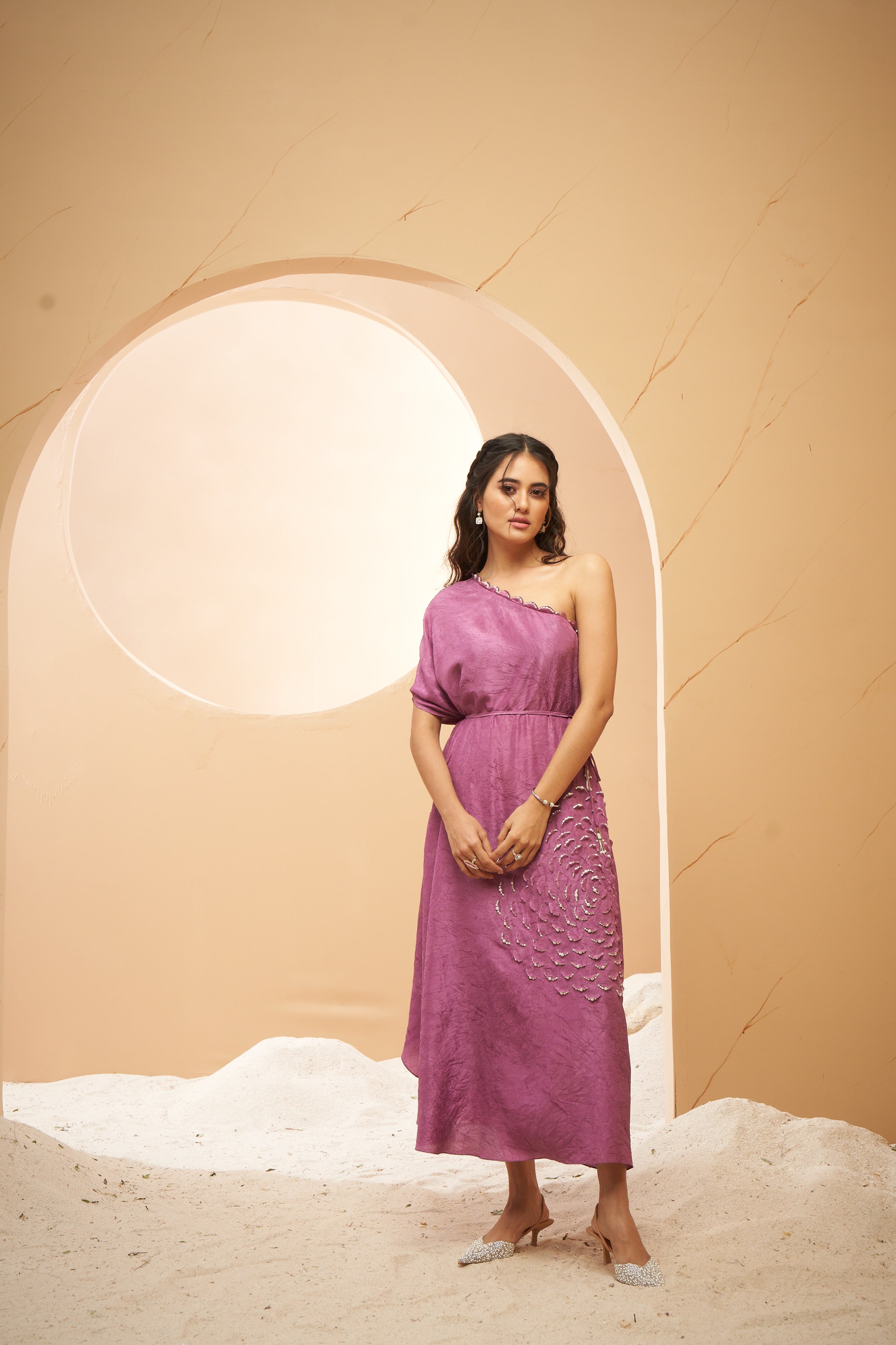 Mauve one shoulder