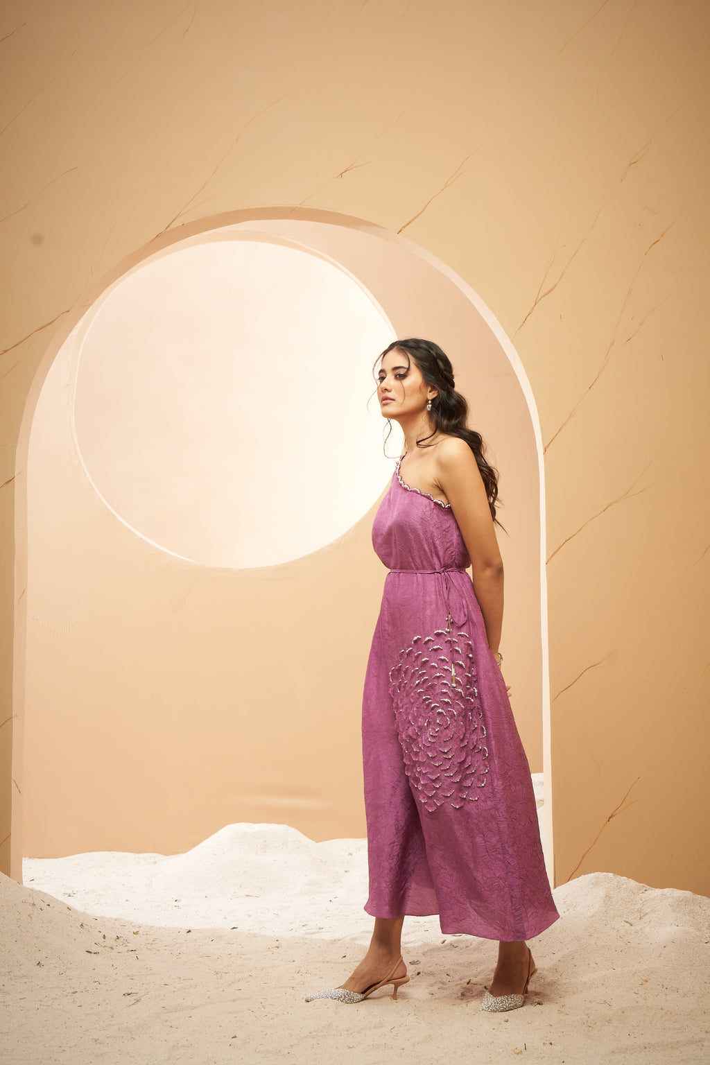 Mauve one shoulder