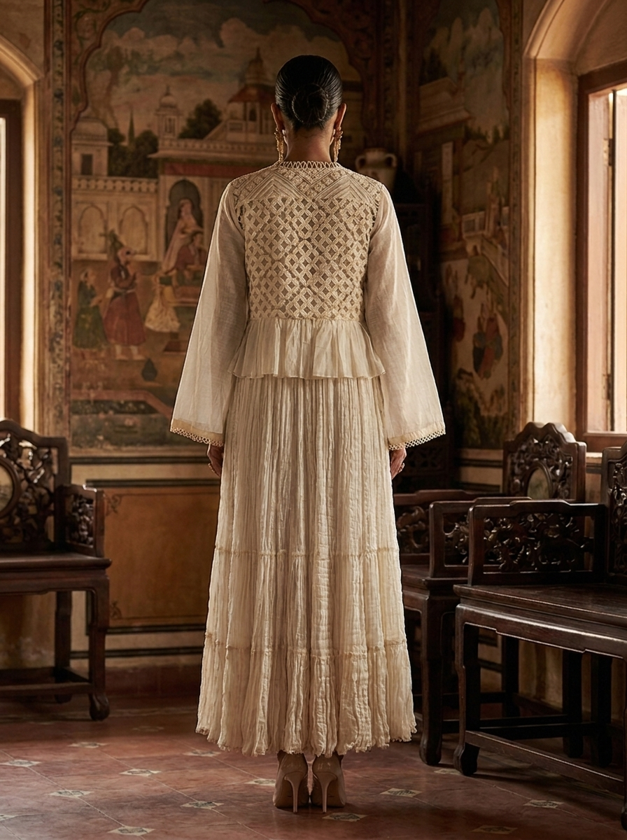 LONG DRESS WITH PEPLUM