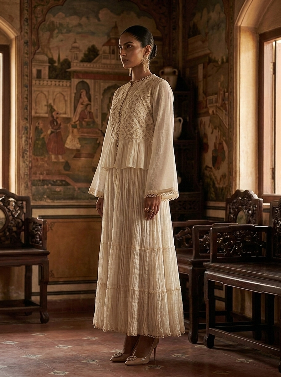 LONG DRESS WITH PEPLUM