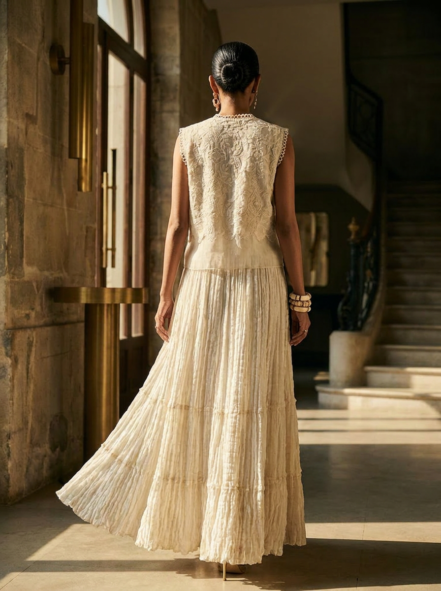 LONG DRESS WITH SHORT LUCKNOW JACKET