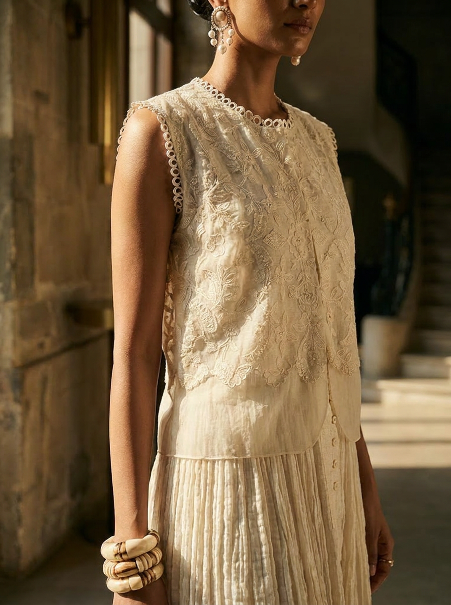 LONG DRESS WITH SHORT LUCKNOW JACKET
