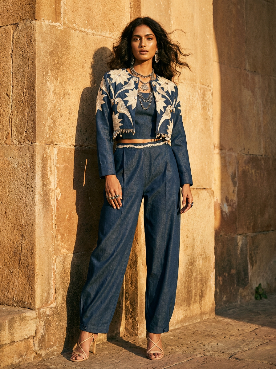 DENIM JACKET WITH PANT
