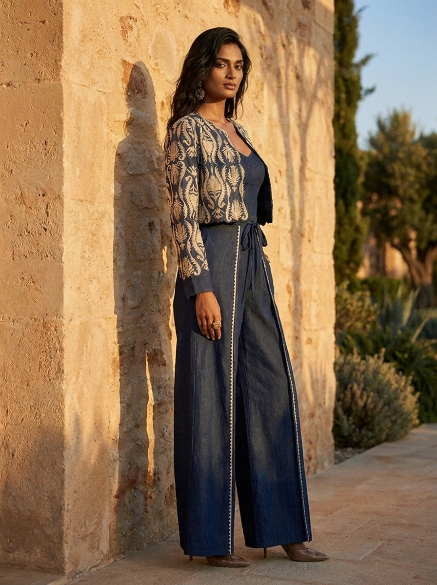 DENIM JACKET WITH PANT
