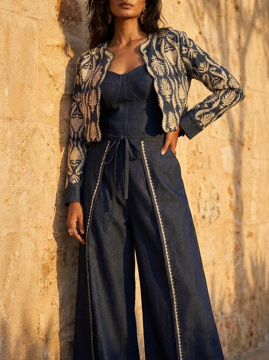 DENIM JACKET WITH PANT
