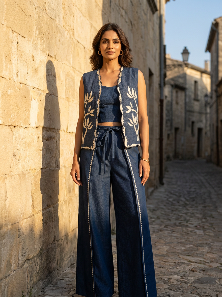 DENIM JACKET WITH PANT