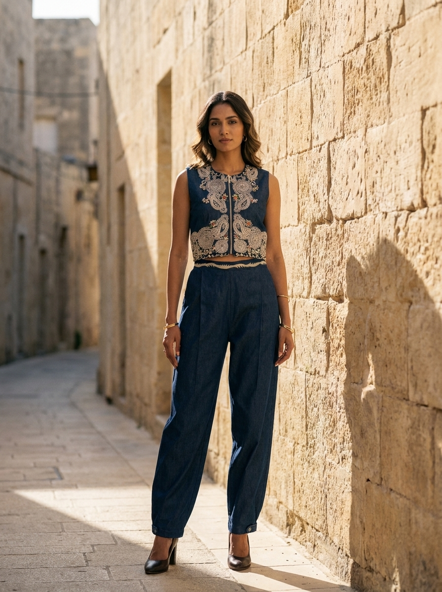DENIM JACKET WITH PANT
