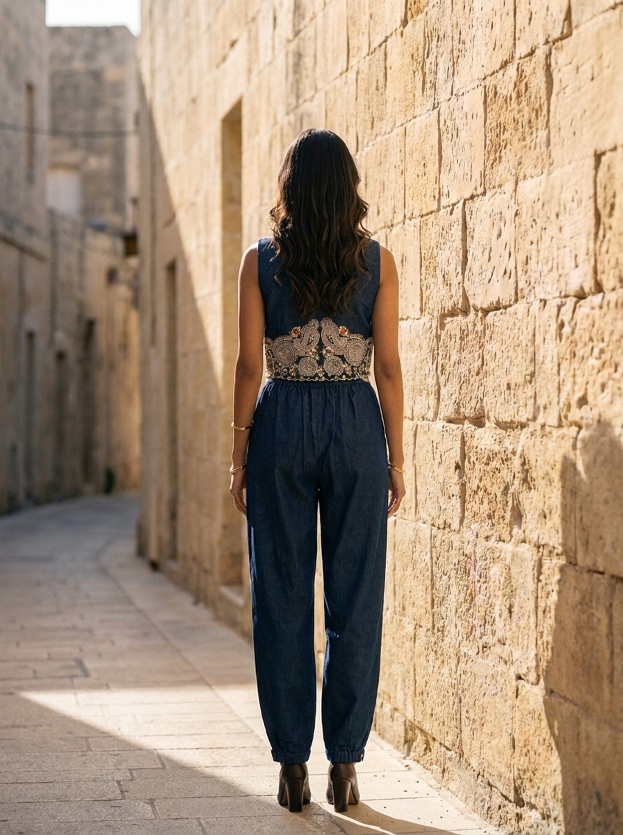 DENIM JACKET WITH PANT