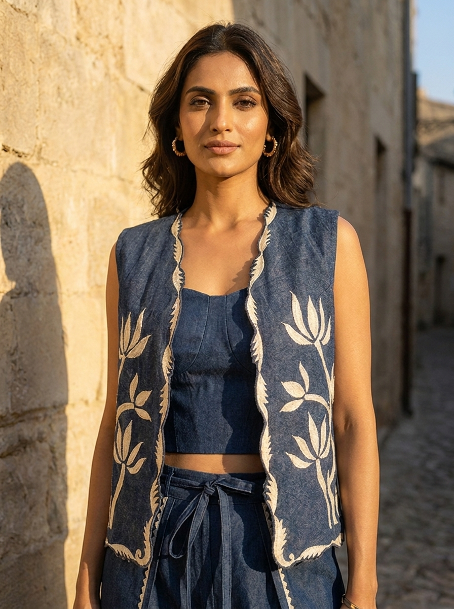 DENIM JACKET WITH PANT