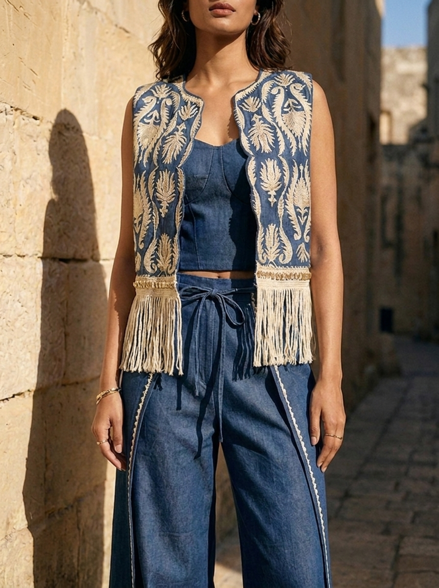 DENIM JACKET WITH PANT