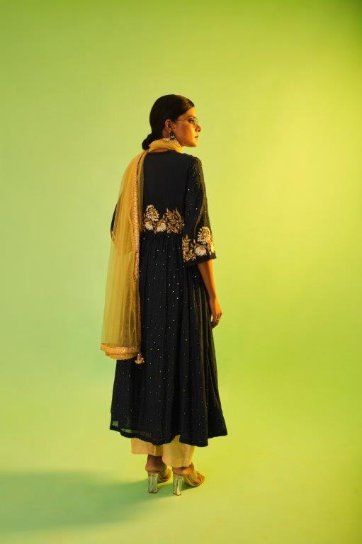 Black Kurta With Pant And Dupatta